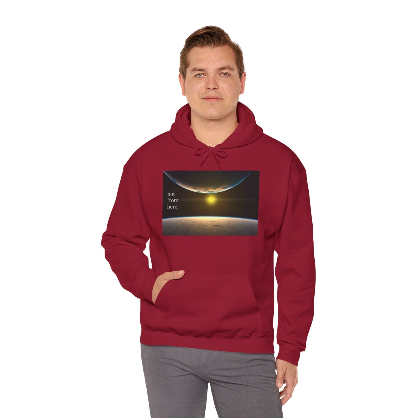 Outer Space - "Not From Here" - Multi-Colors Unisex Hoodie