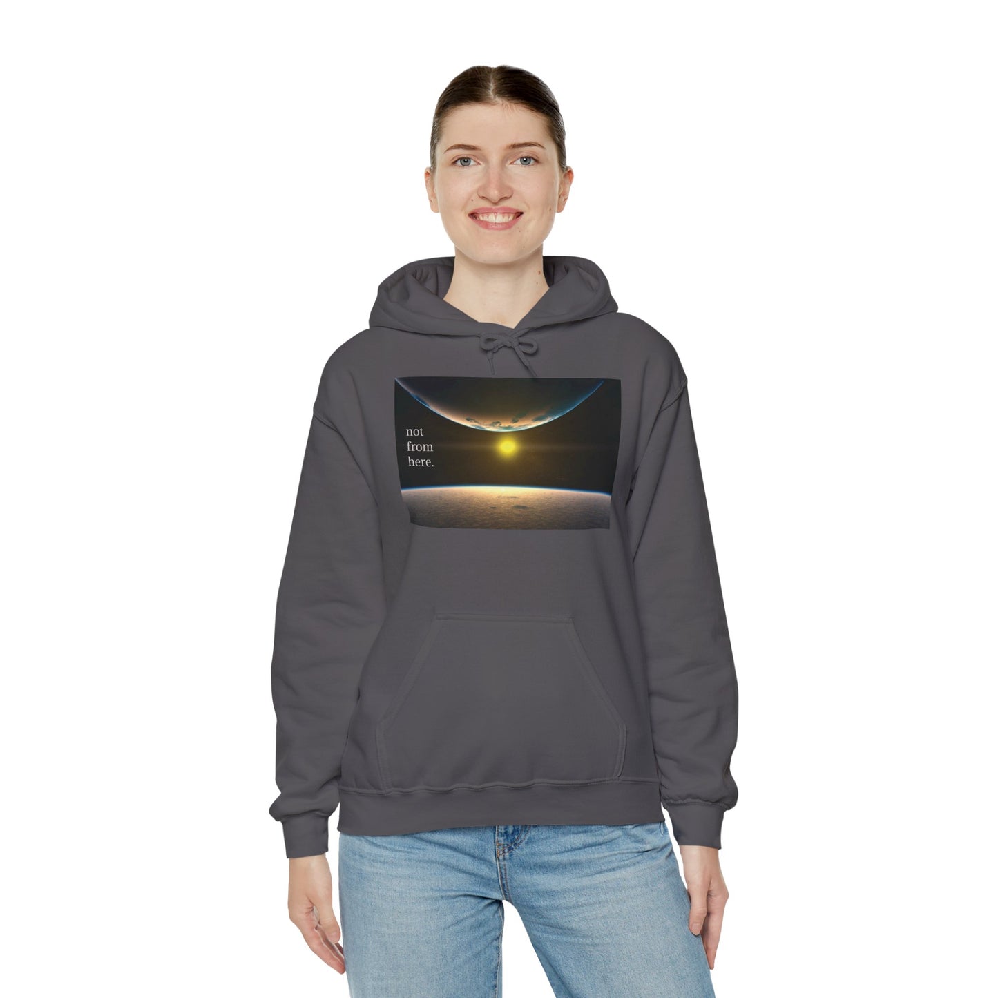 Outer Space - "Not From Here" - Multi-Colors Unisex Hoodie