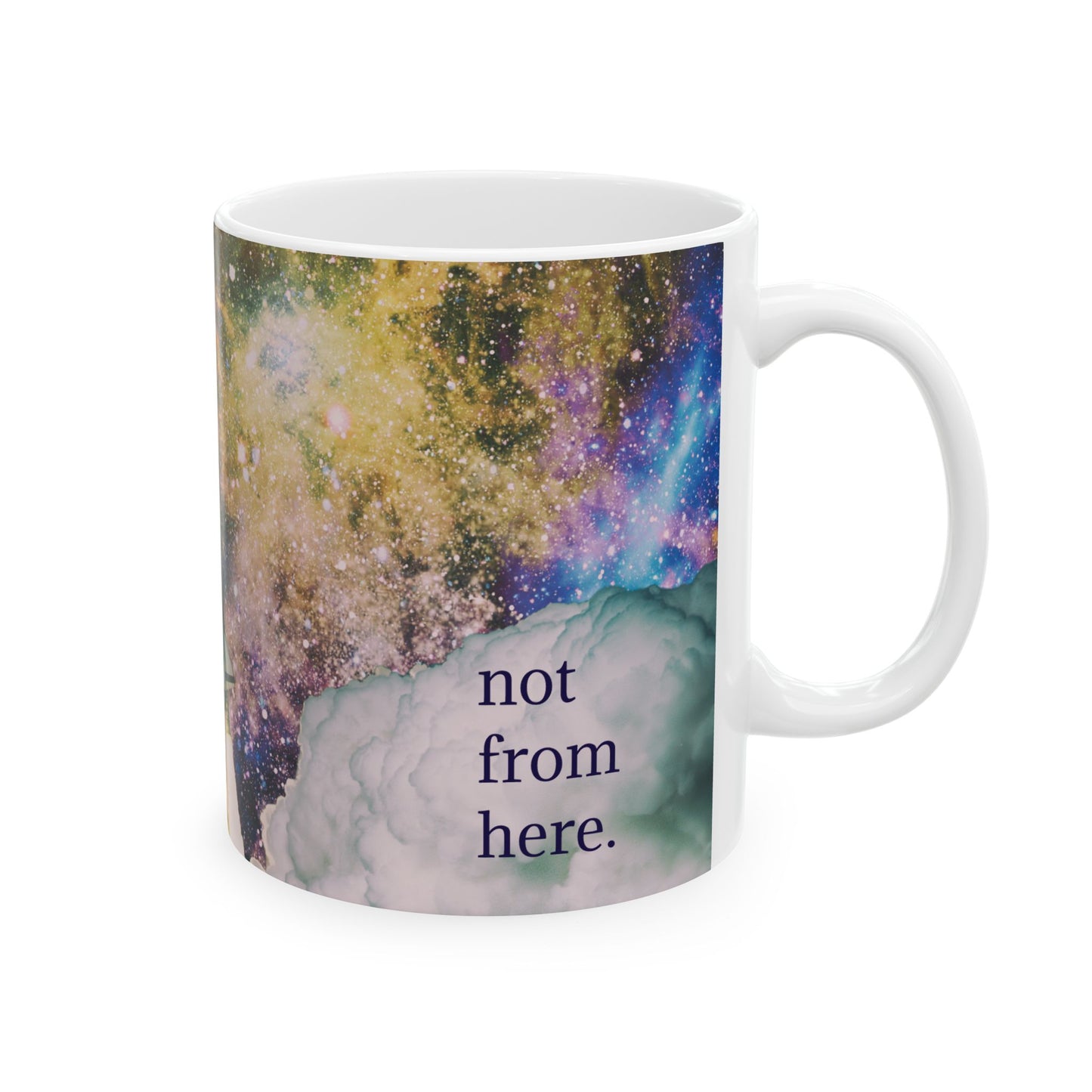 Psychedelic Rocket - "Not From Here" - Ceramic Mug, (11oz, 15oz)