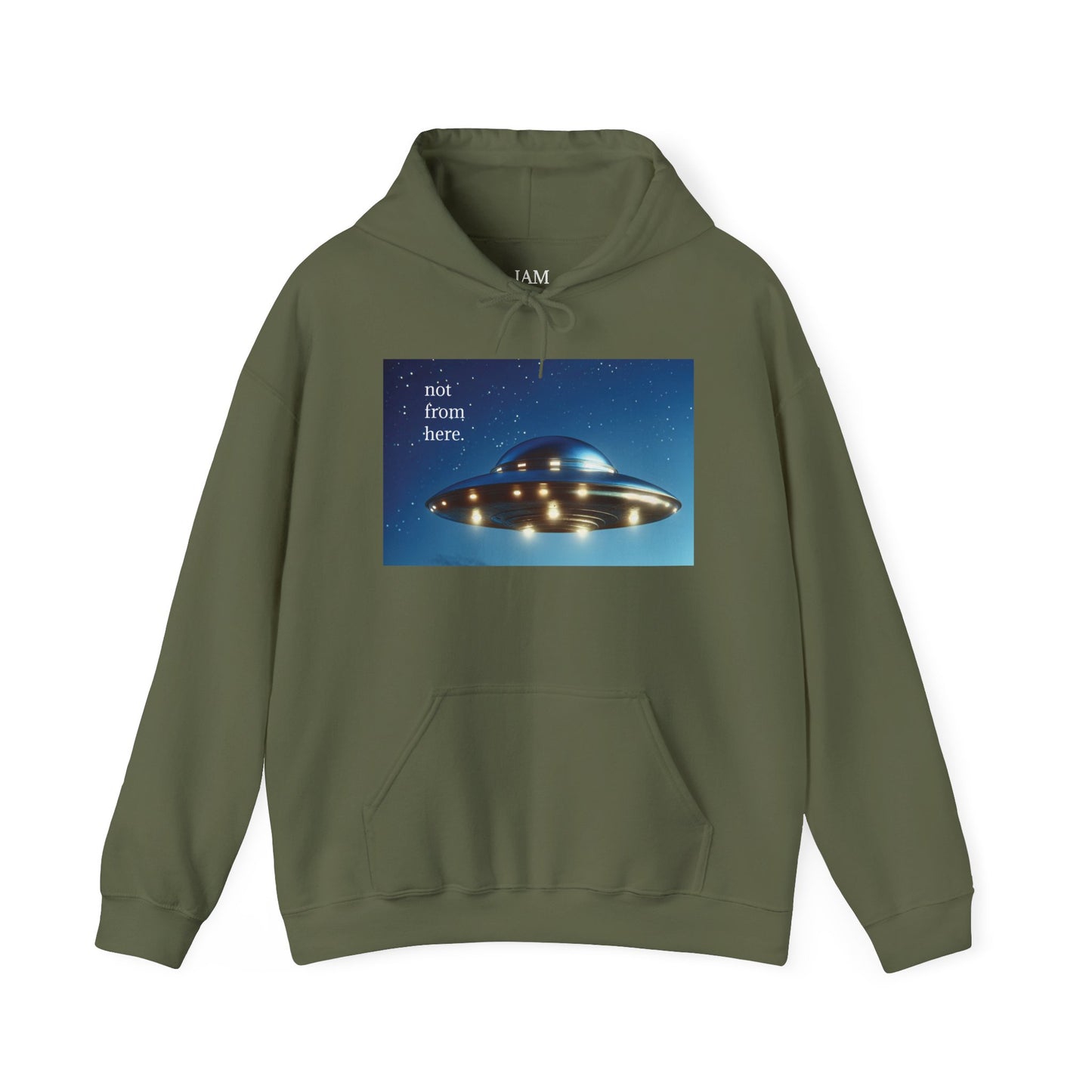 "Not From Here" UFO - Multi-Colors Unisex Hoodie