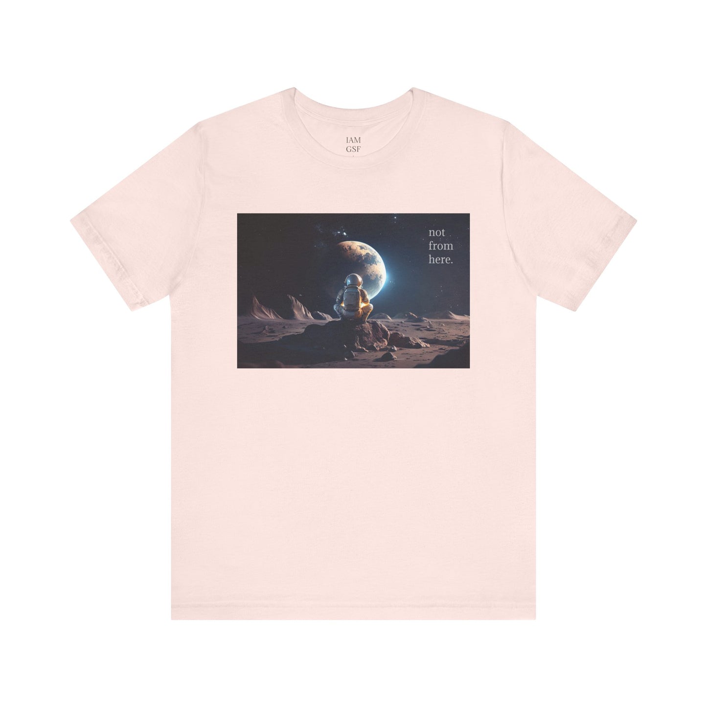 Astronaut Gazing - "Not From Here" - Multi-Colors Unisex T-Shirt