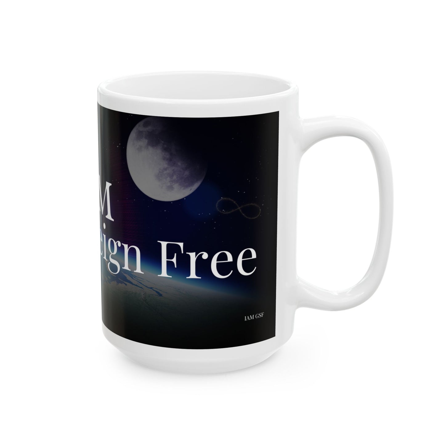 I Am God, Sovereign, Free - Script Ceramic Mug, (11oz, 15oz)