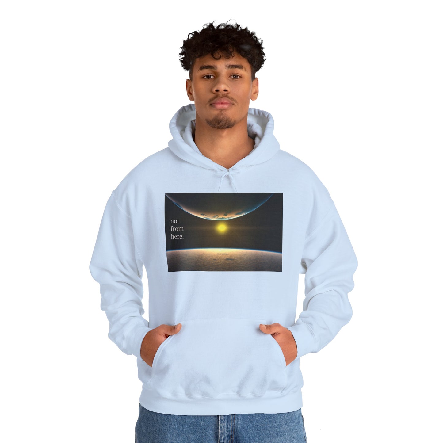Outer Space - "Not From Here" - Multi-Colors Unisex Hoodie