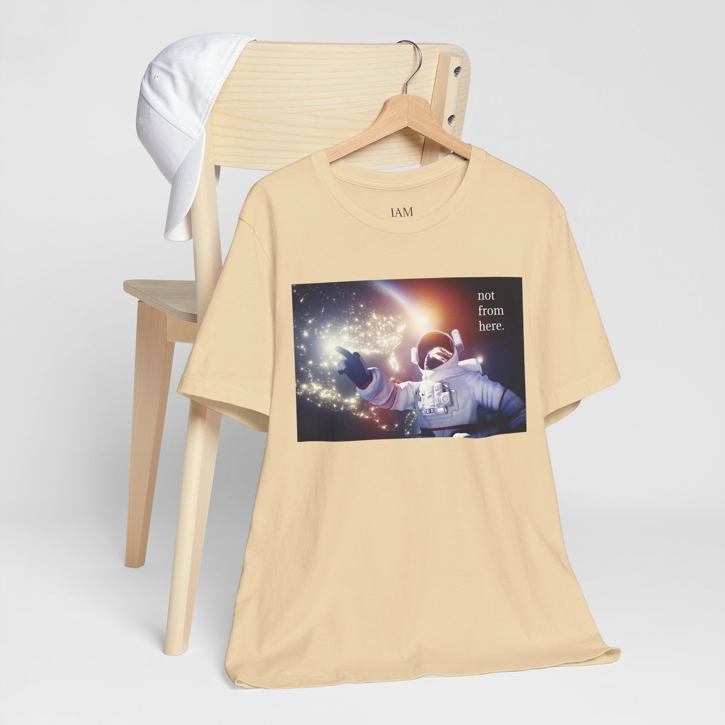 Astronaut Floating - "Not From Here" - Multi-Colors Unisex T-shirt