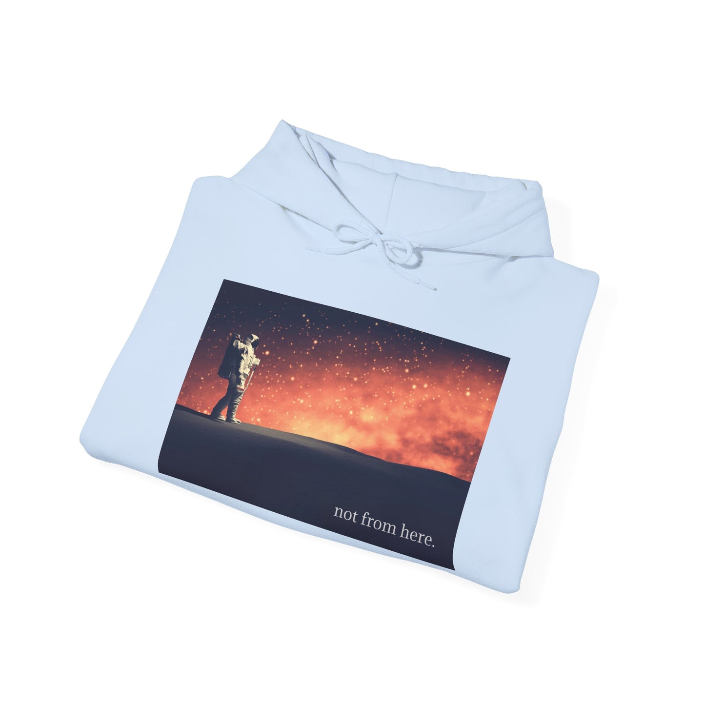 Astronaut Walking - "Not From Here" - Multi-Colors Unisex Hoodie