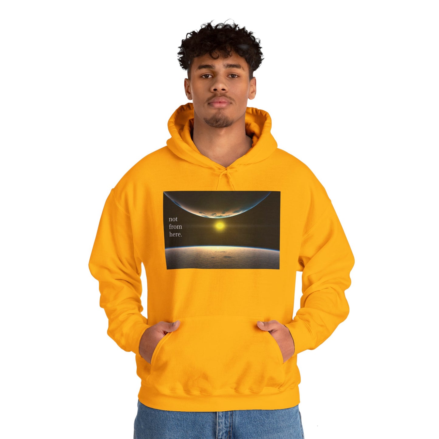 Outer Space - "Not From Here" - Multi-Colors Unisex Hoodie