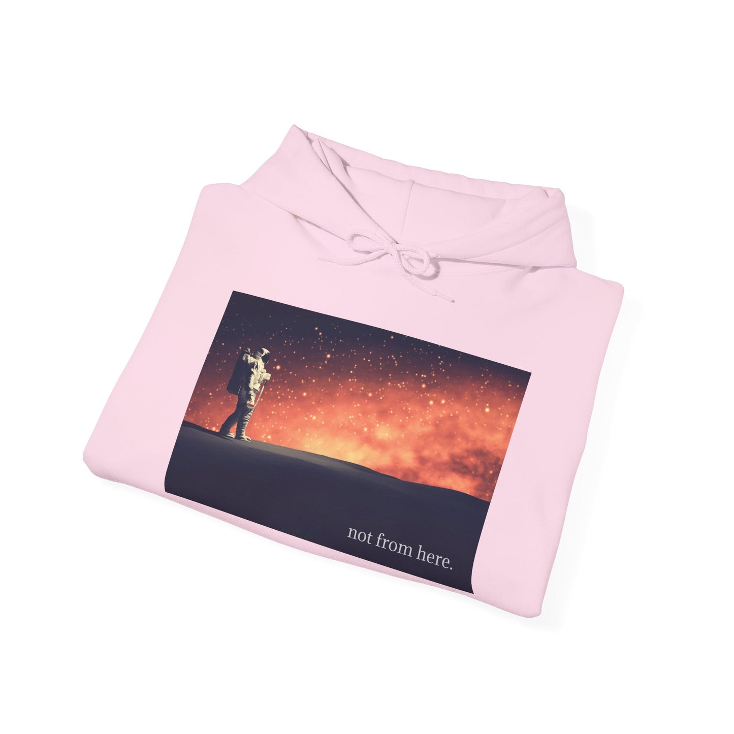 Astronaut Walking - "Not From Here" - Multi-Colors Unisex Hoodie