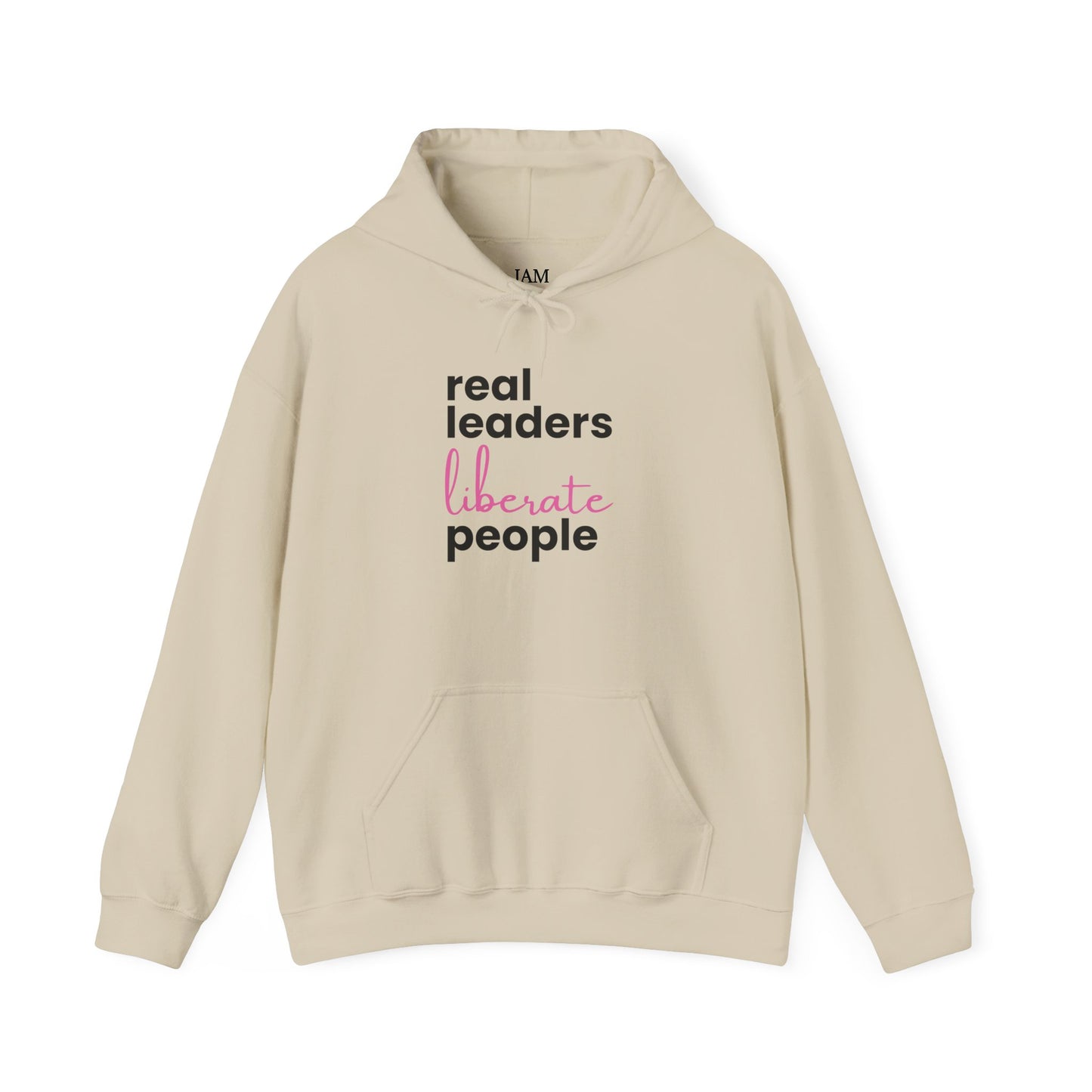 Real Leaders Liberate People - PINK TEXT - Gildon Unisex Hoodie