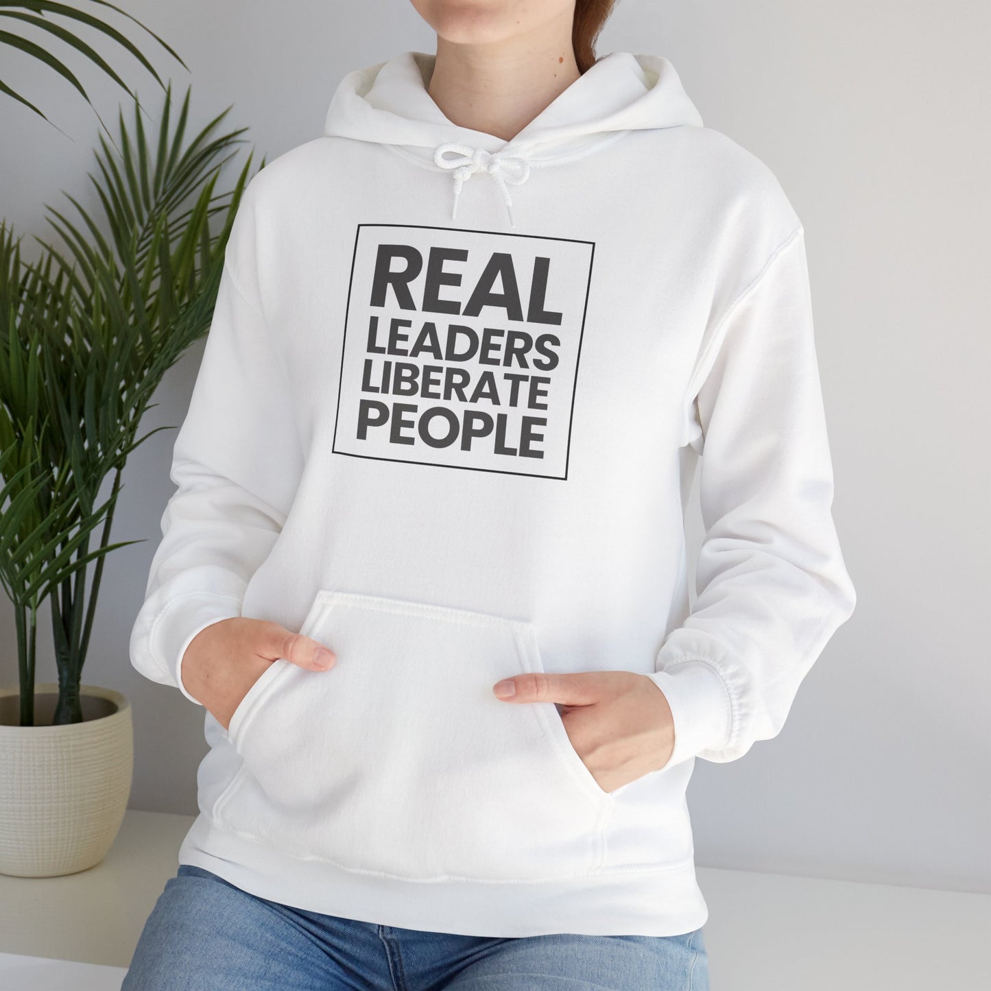 Real Leaders Liberate People - SQUARE - Gildon Unisex Hoodie