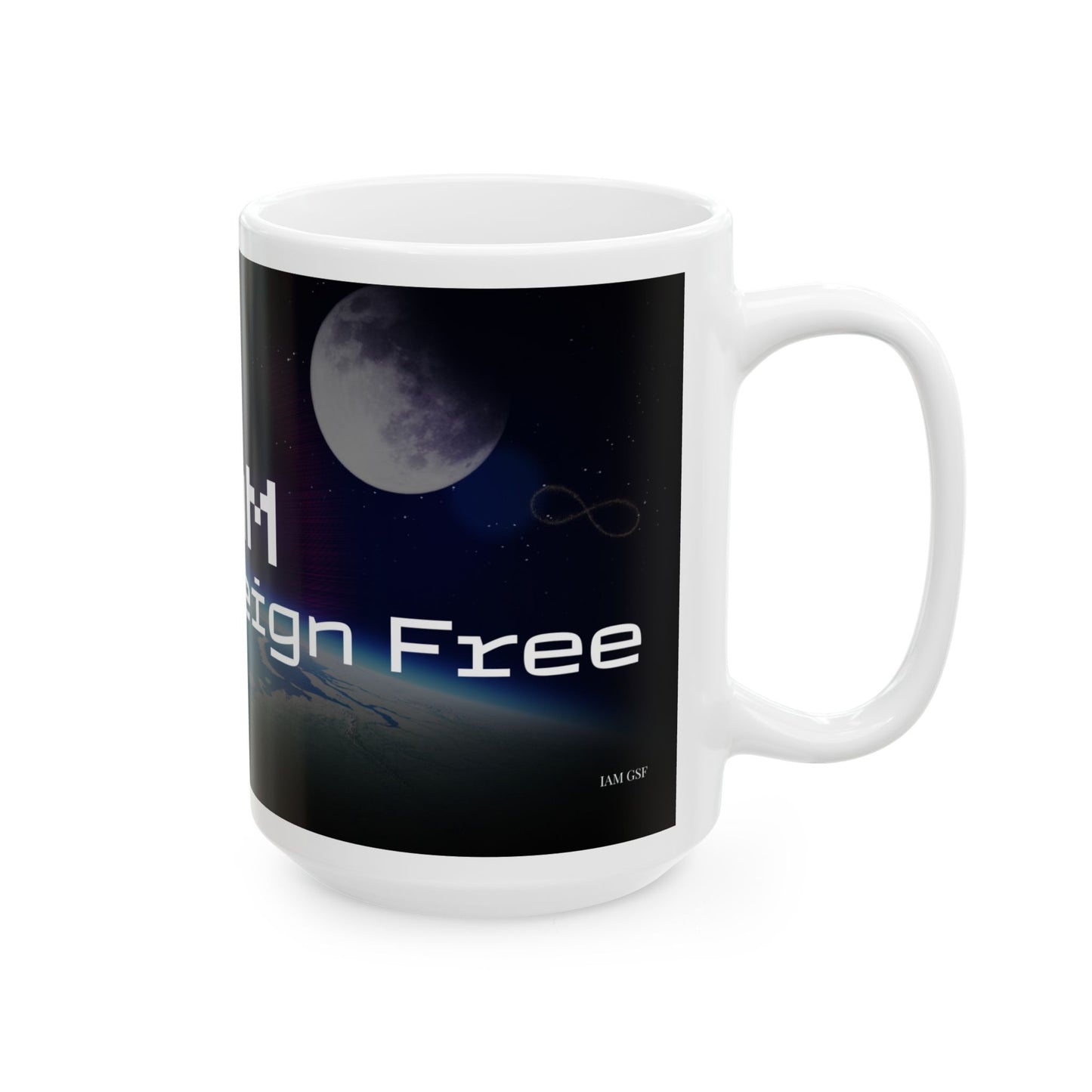 I Am God, Sovereign, Free - Computer Font Ceramic Mug, (11oz, 15oz)