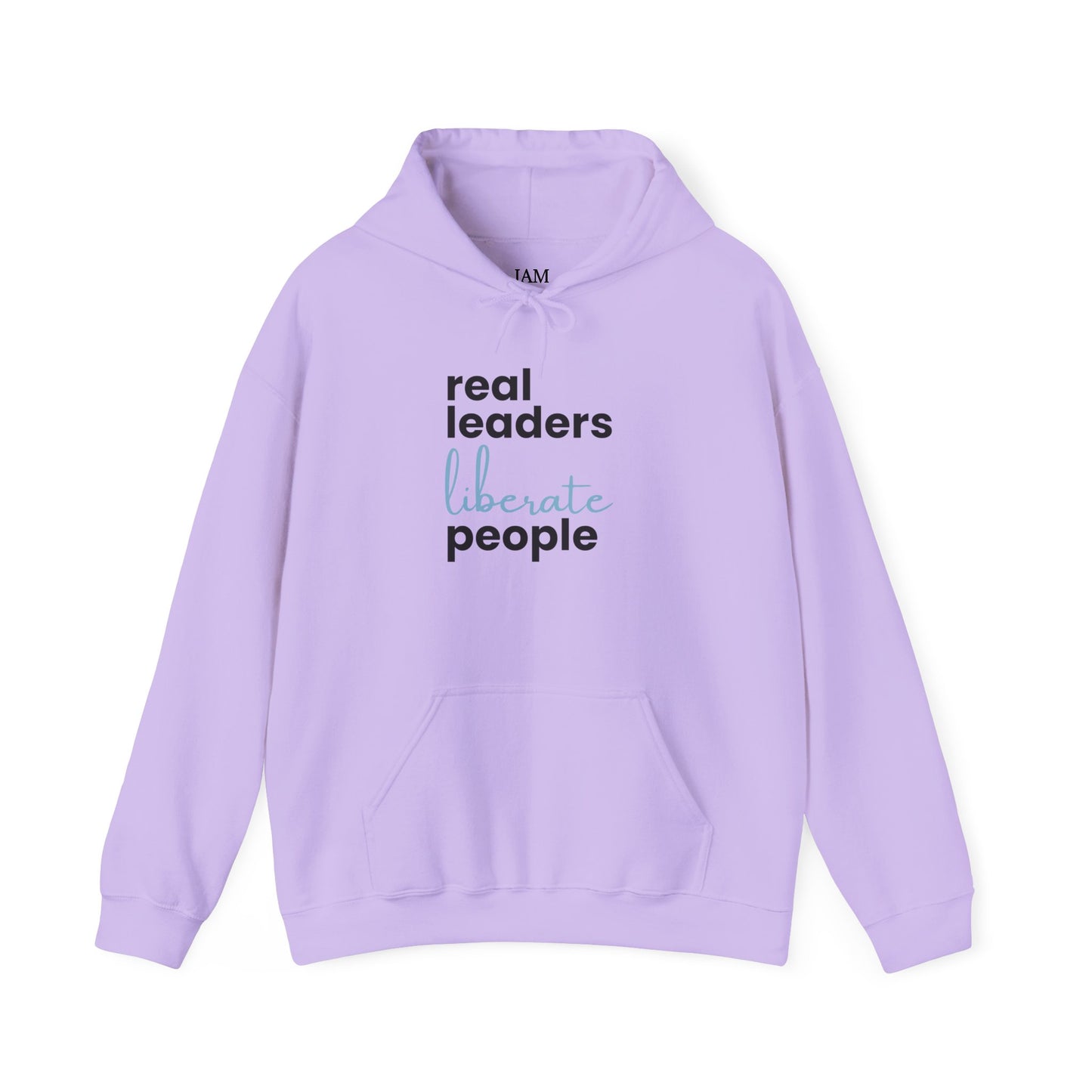 Real Leaders Liberate People - BLUE TEXT - Gildon Unisex Hoodie