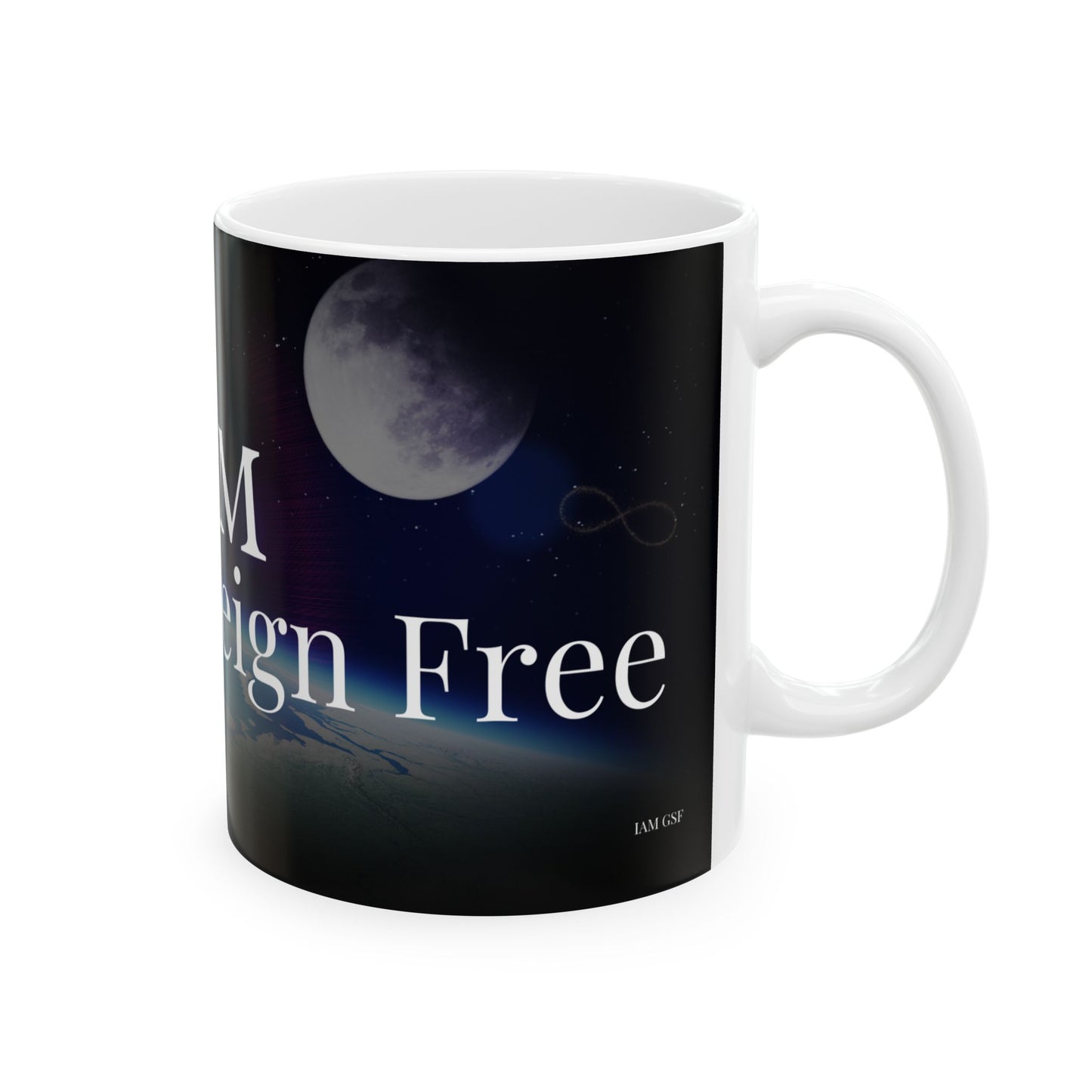 I Am God, Sovereign, Free - Script Ceramic Mug, (11oz, 15oz)