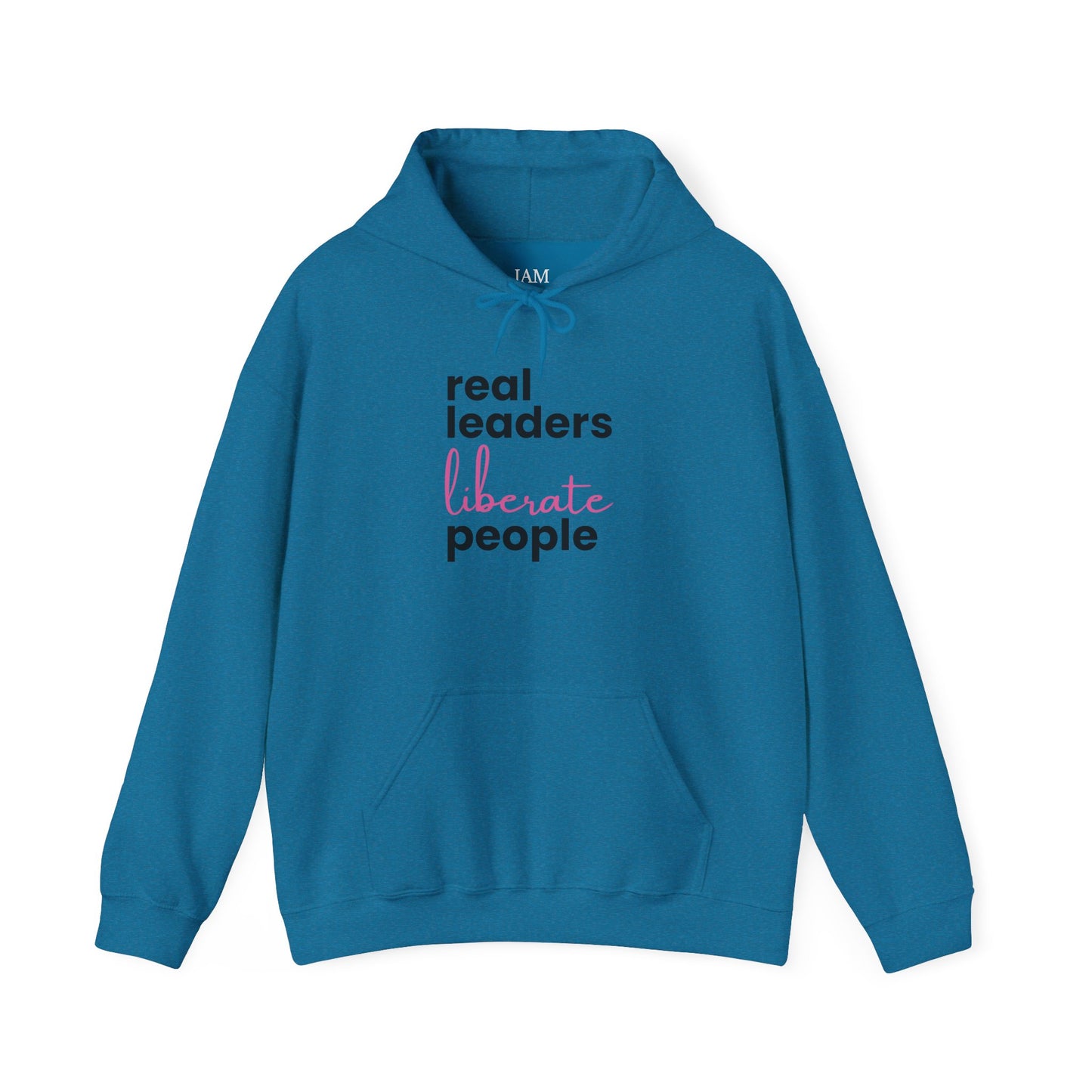 Real Leaders Liberate People - PINK TEXT - Gildon Unisex Hoodie