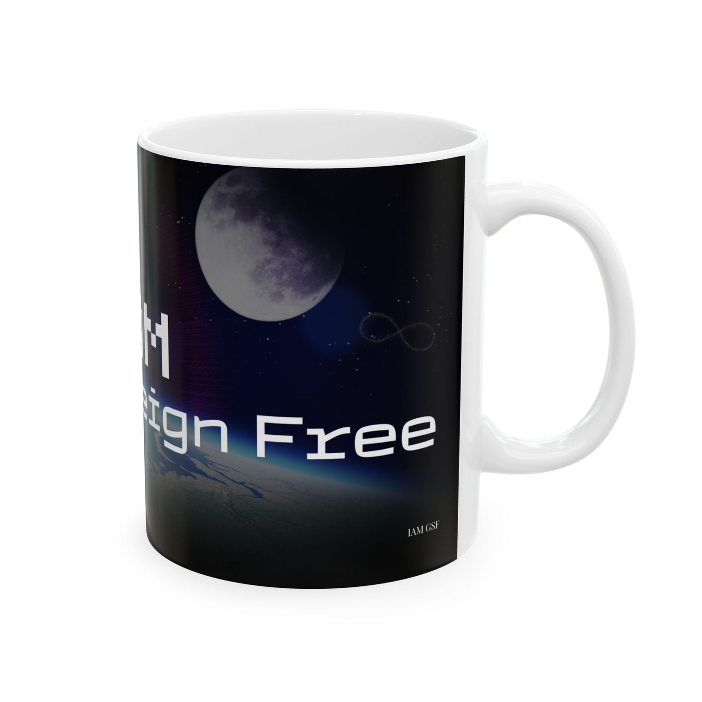 I Am God, Sovereign, Free - Computer Font Ceramic Mug, (11oz, 15oz)