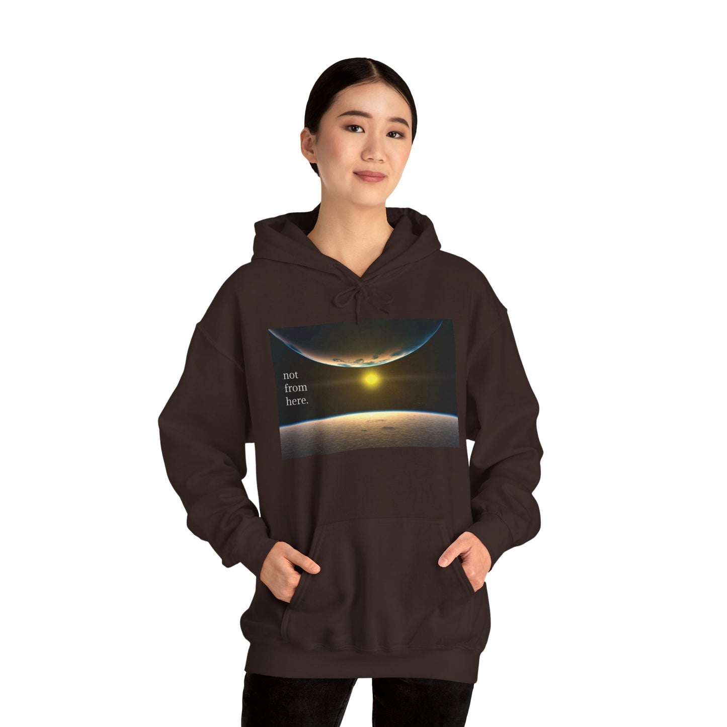 Outer Space - "Not From Here" - Multi-Colors Unisex Hoodie