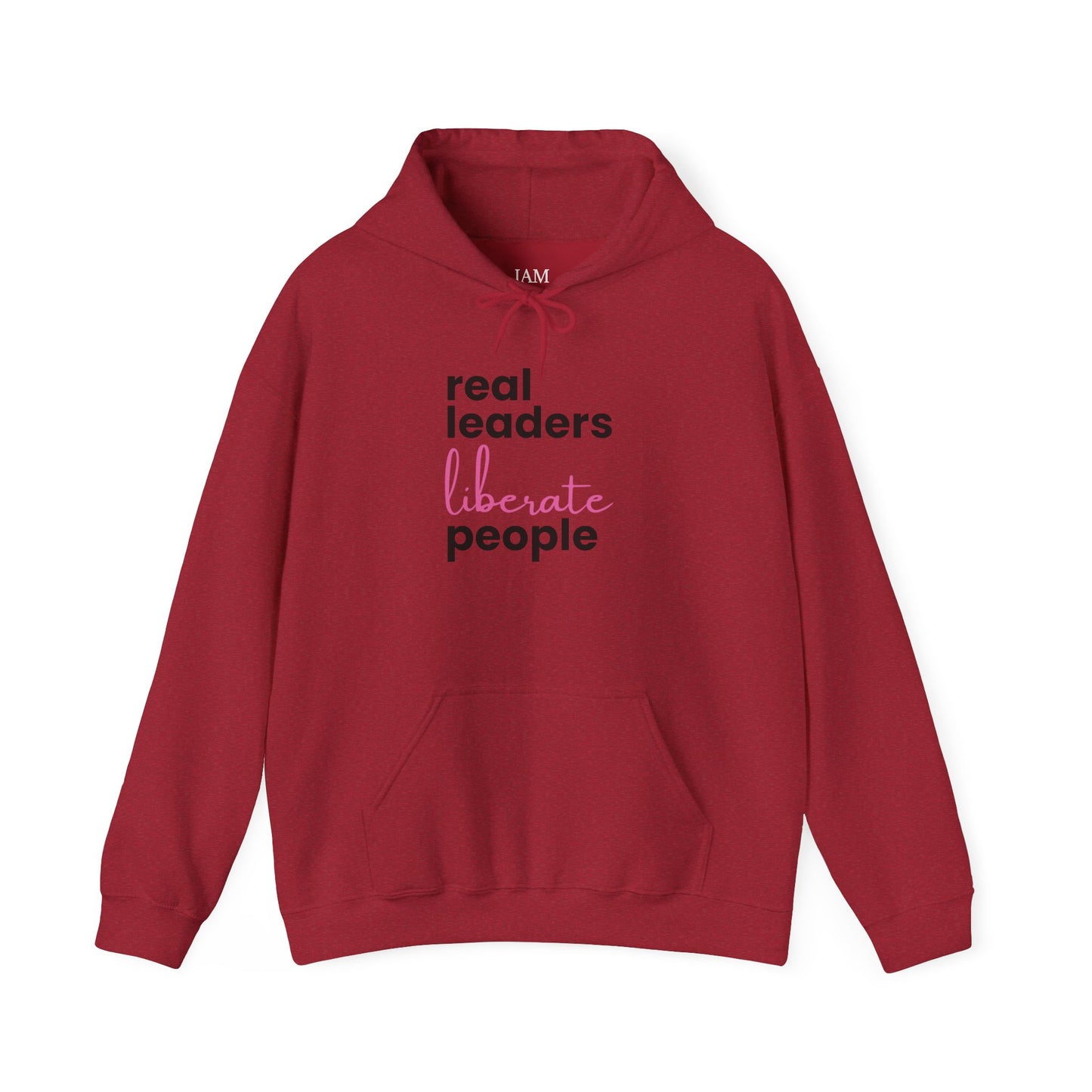 Real Leaders Liberate People - PINK TEXT - Gildon Unisex Hoodie