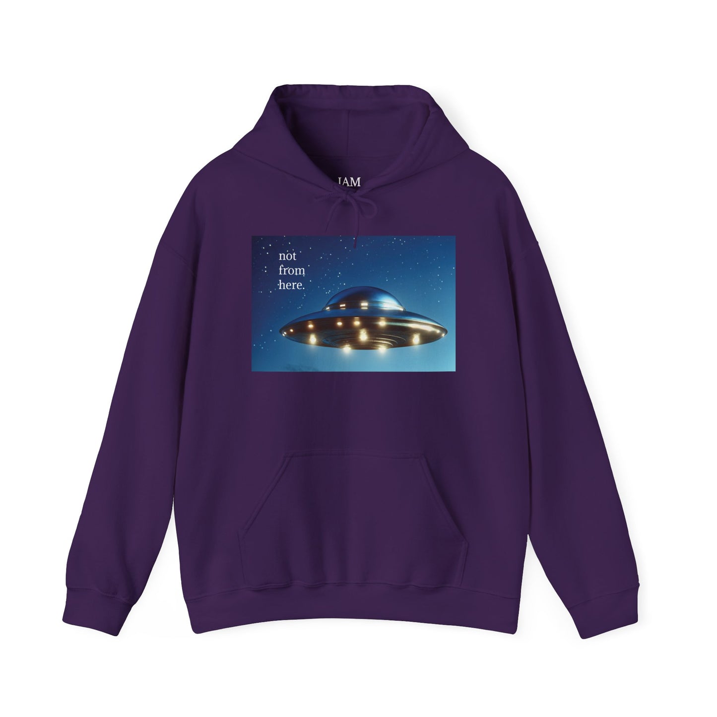 "Not From Here" UFO - Multi-Colors Unisex Hoodie