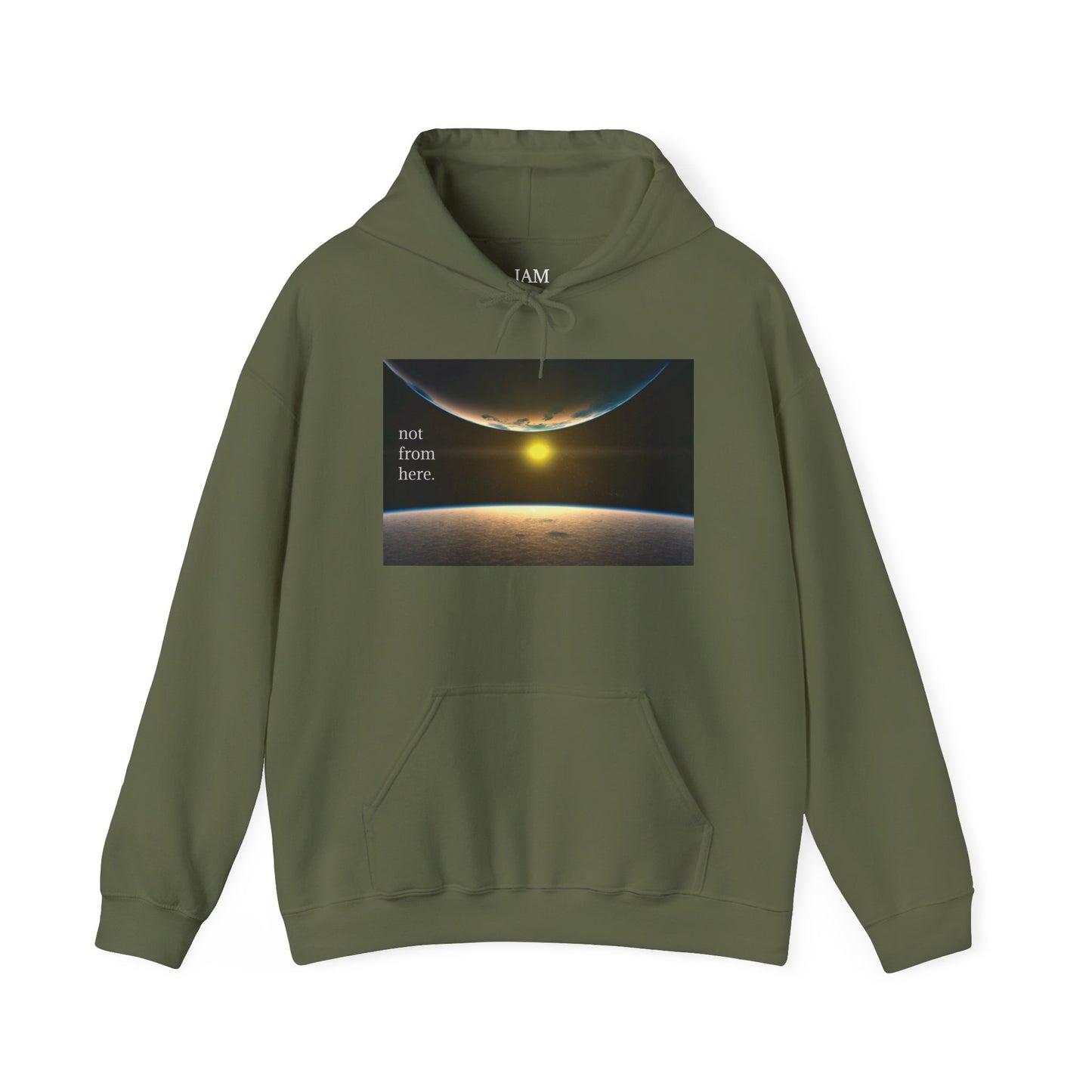 Outer Space - "Not From Here" - Multi-Colors Unisex Hoodie