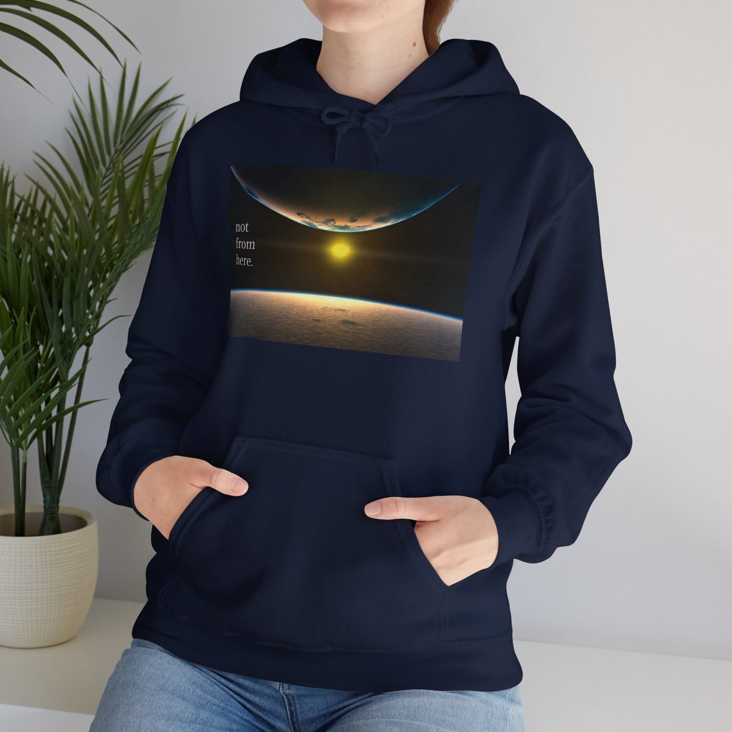 Outer Space - "Not From Here" - Multi-Colors Unisex Hoodie