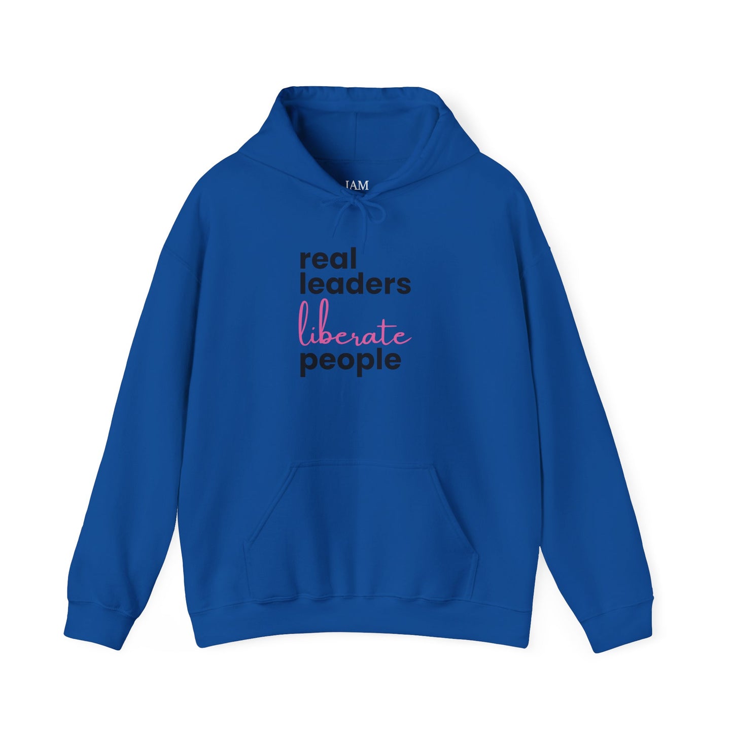 Real Leaders Liberate People - PINK TEXT - Gildon Unisex Hoodie