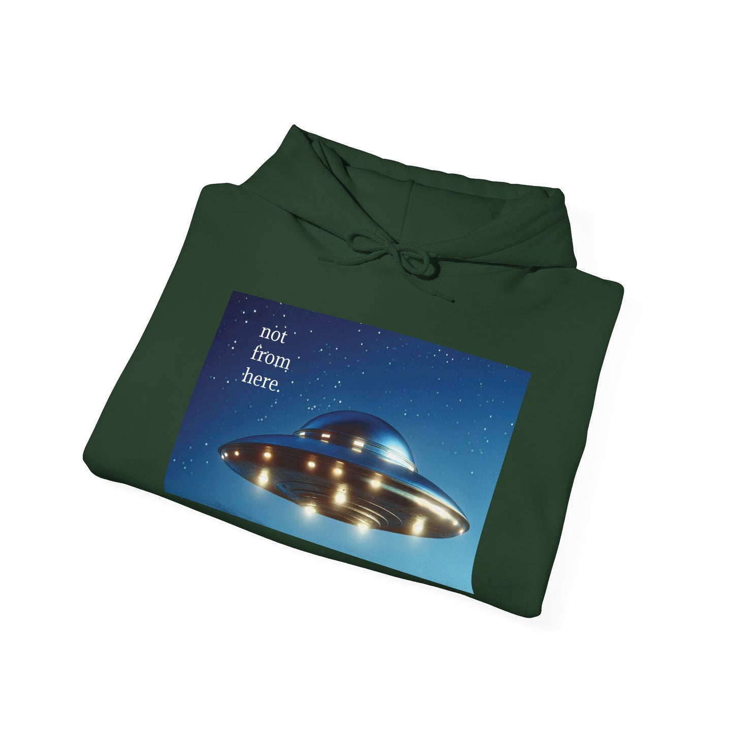 "Not From Here" UFO - Multi-Colors Unisex Hoodie