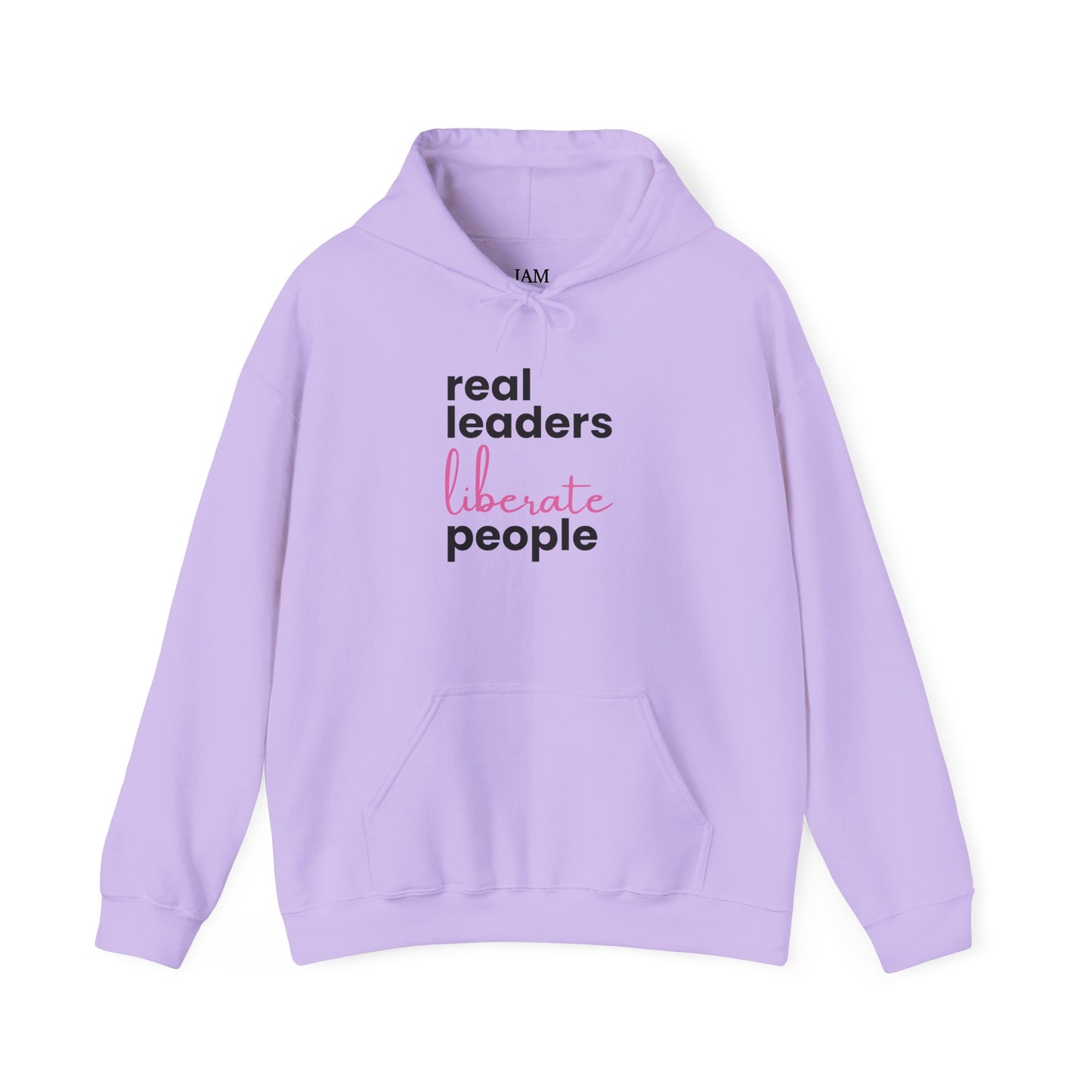 Real Leaders Liberate People - PINK TEXT - Gildon Unisex Hoodie