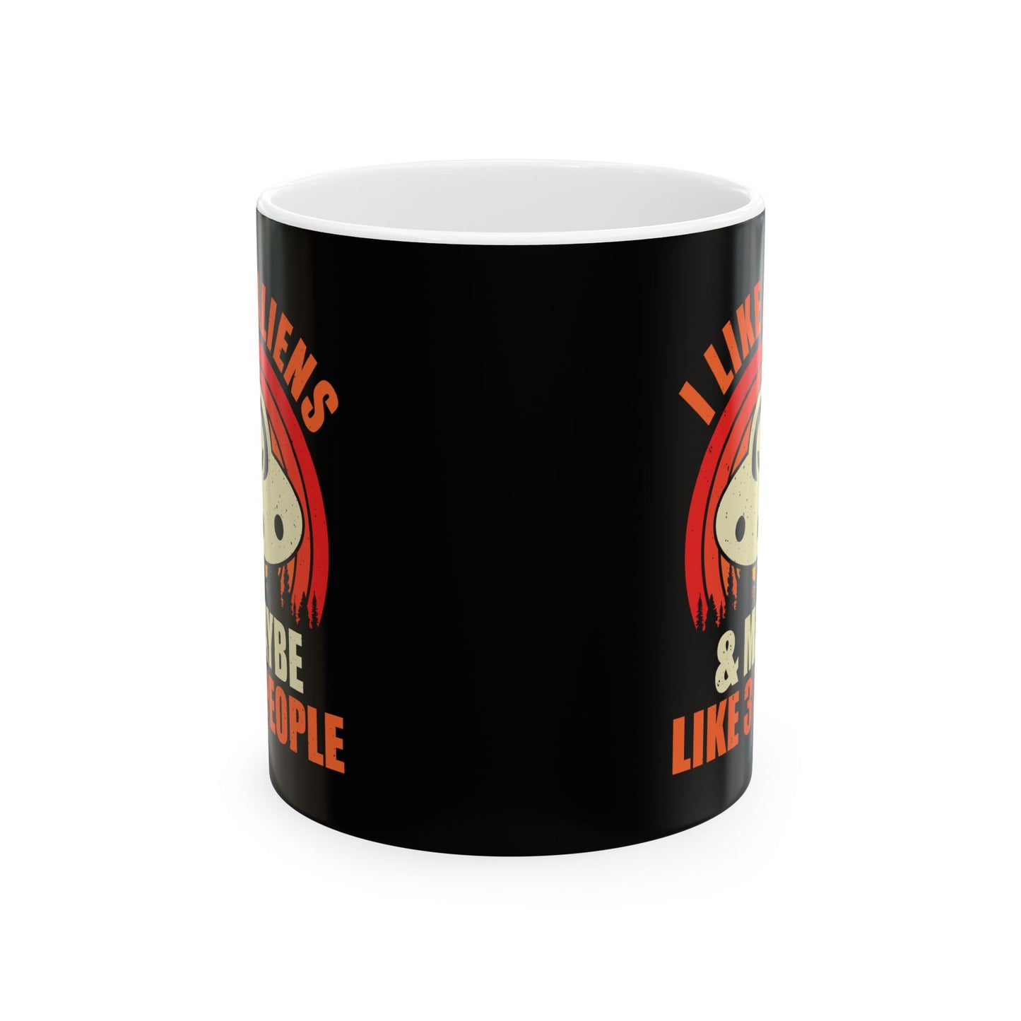 I Prefer Aliens - Black Ceramic Mug, (11oz, 15oz)