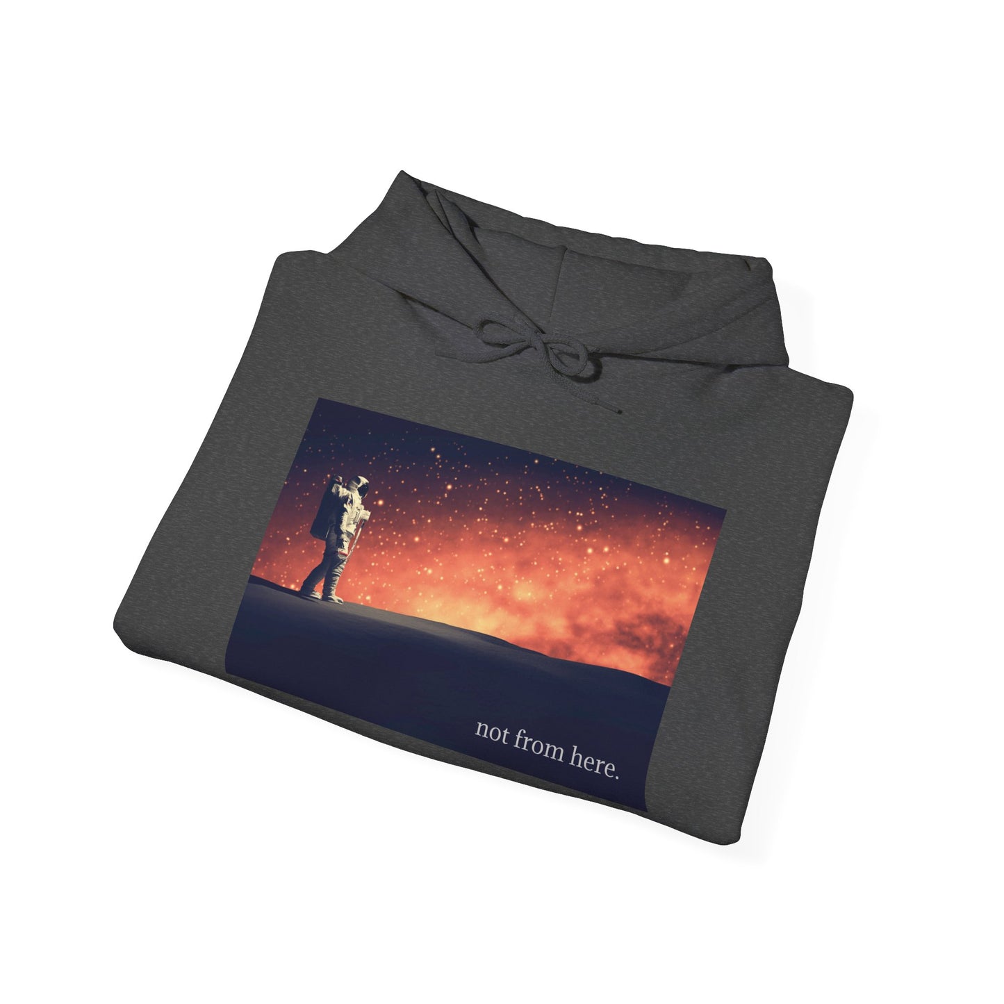 Astronaut Walking - "Not From Here" - Multi-Colors Unisex Hoodie