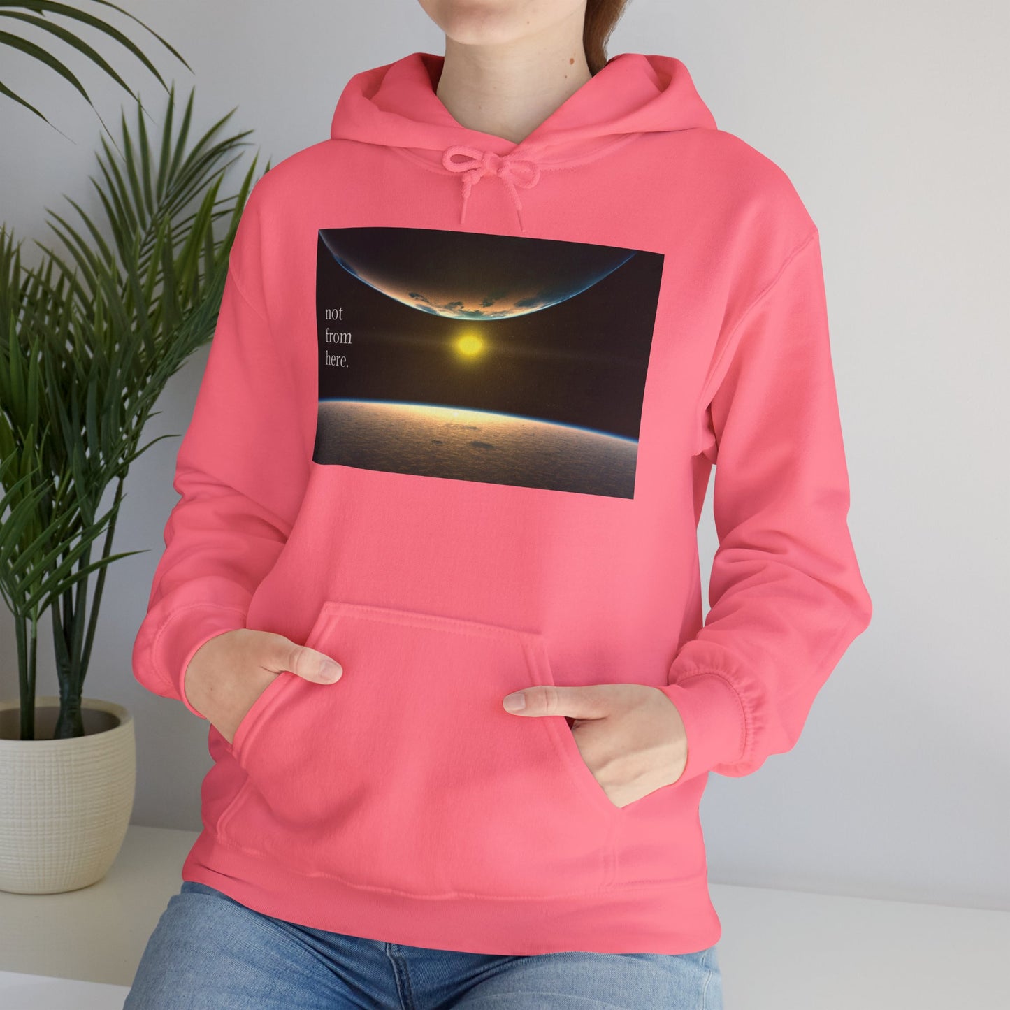 Outer Space - "Not From Here" - Multi-Colors Unisex Hoodie