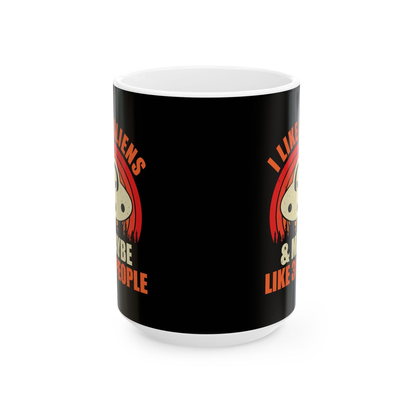 I Prefer Aliens - Black Ceramic Mug, (11oz, 15oz)
