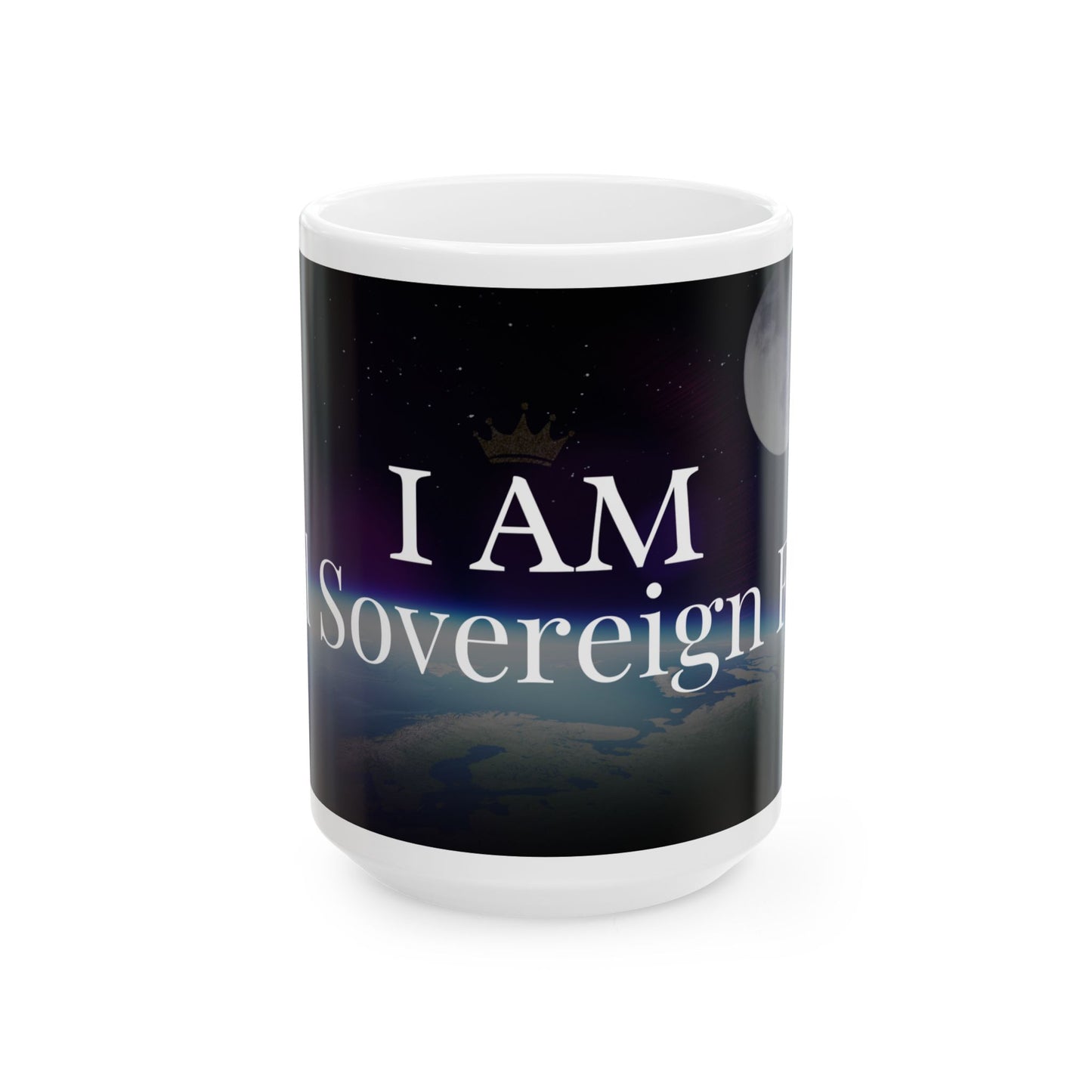 I Am God, Sovereign, Free - Script Ceramic Mug, (11oz, 15oz)