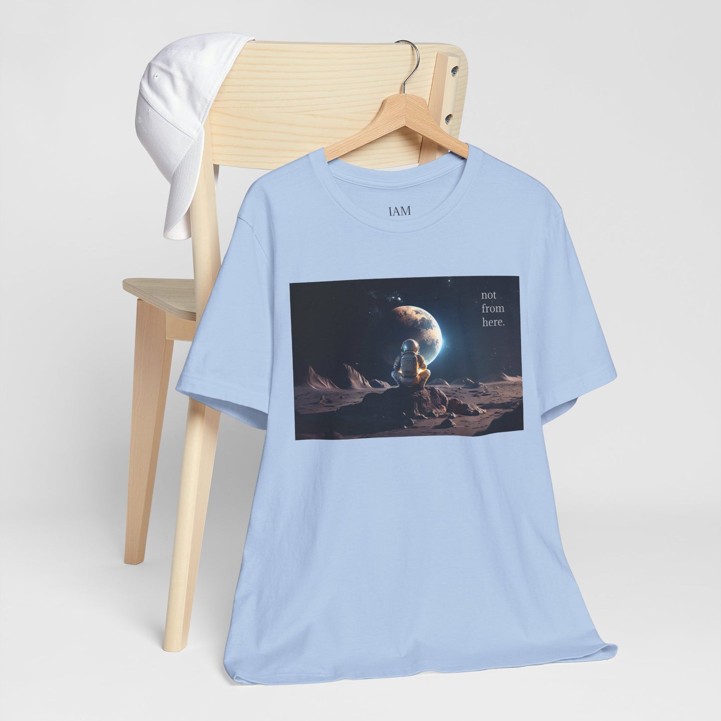 Astronaut Gazing - "Not From Here" - Multi-Colors Unisex T-Shirt
