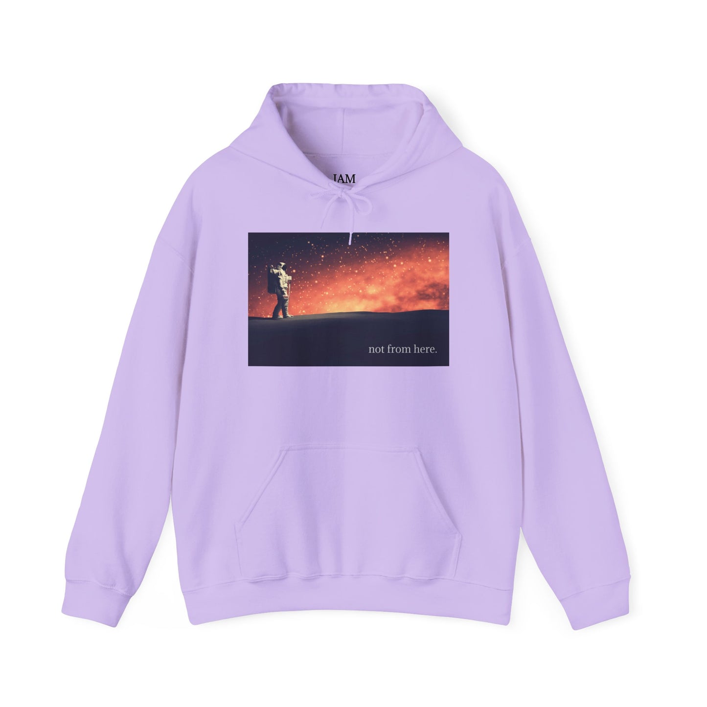 Astronaut Walking - "Not From Here" - Multi-Colors Unisex Hoodie