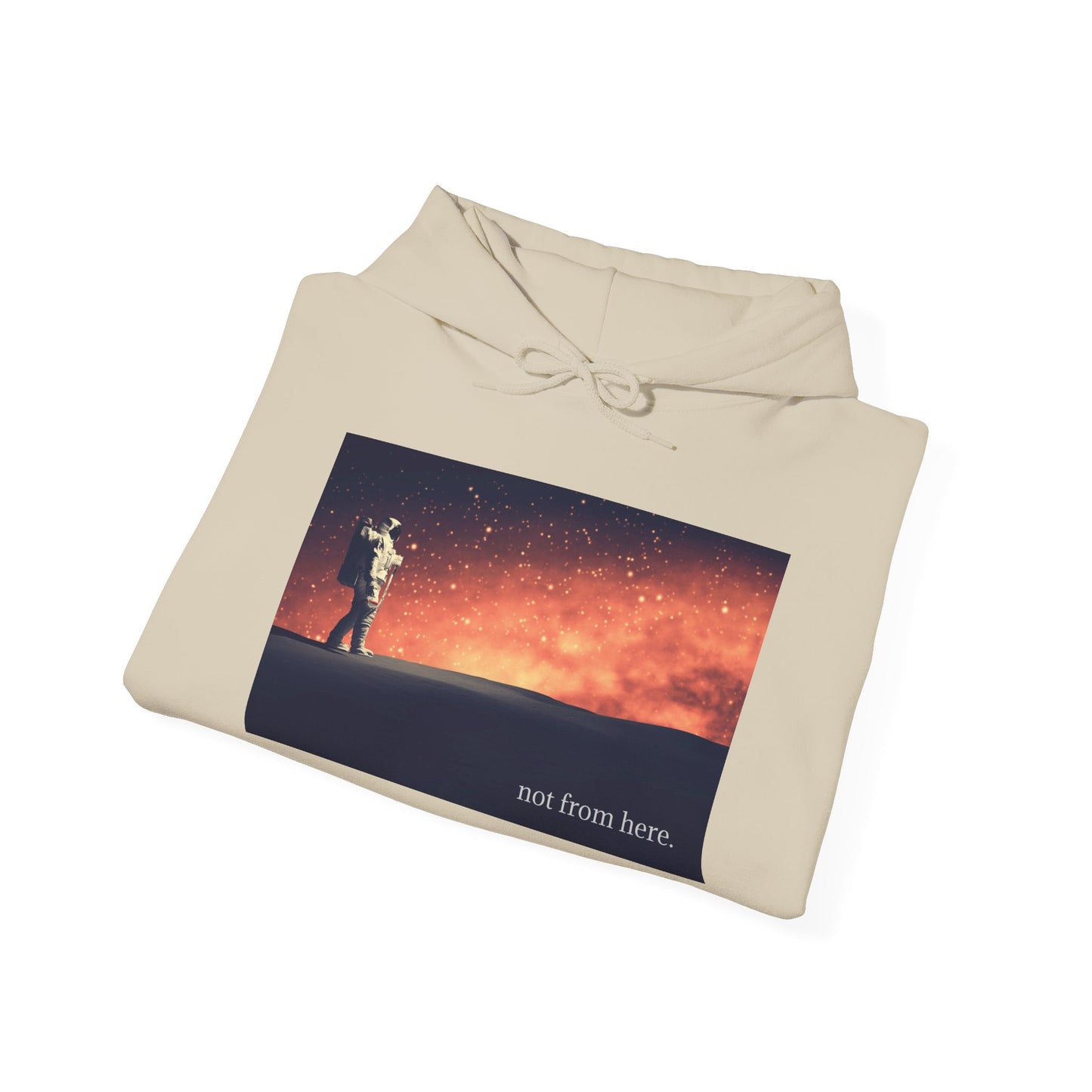 Astronaut Walking - "Not From Here" - Multi-Colors Unisex Hoodie