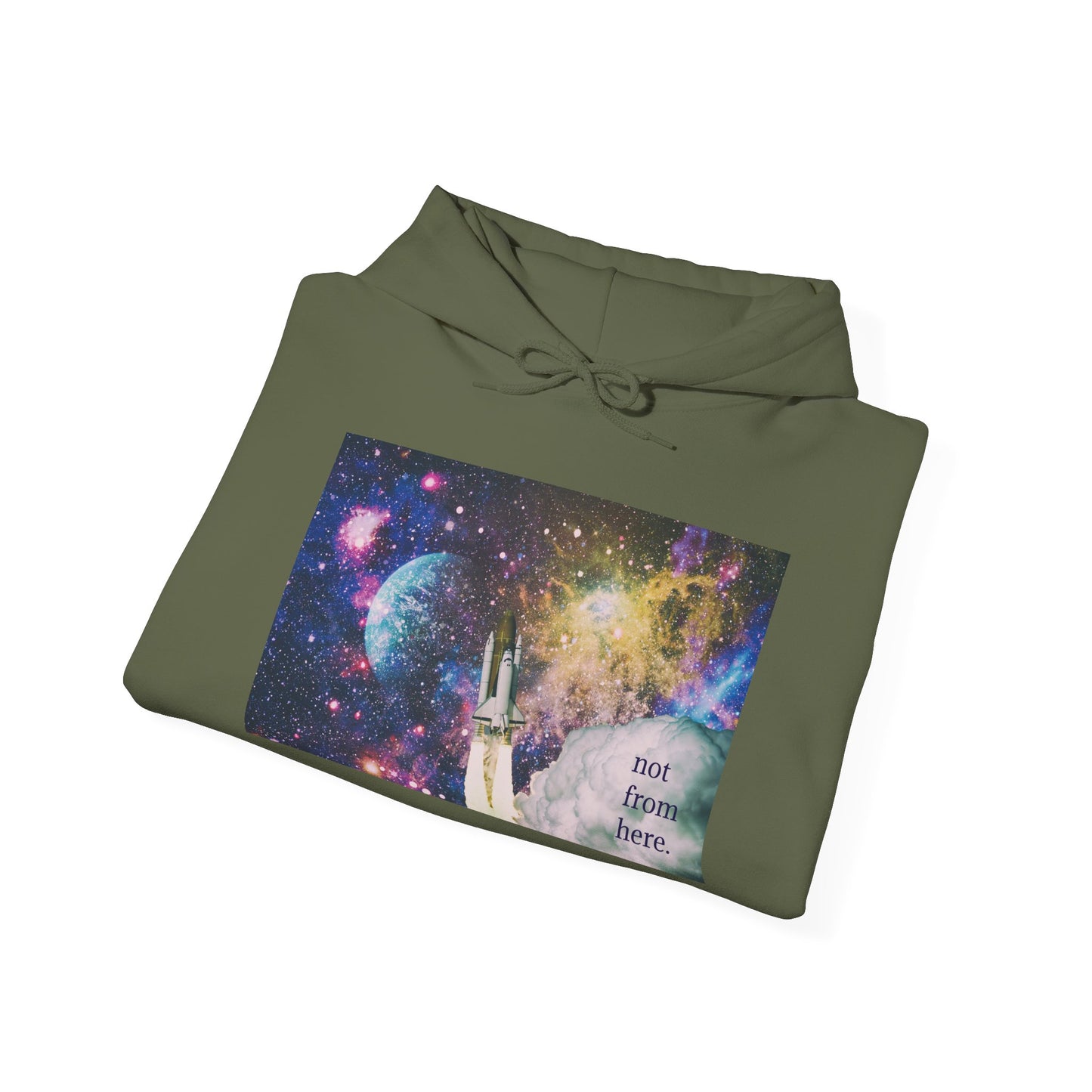 Psychedelic Rocket - "Not From Here" - Multi-Colors Unisex Hoodie