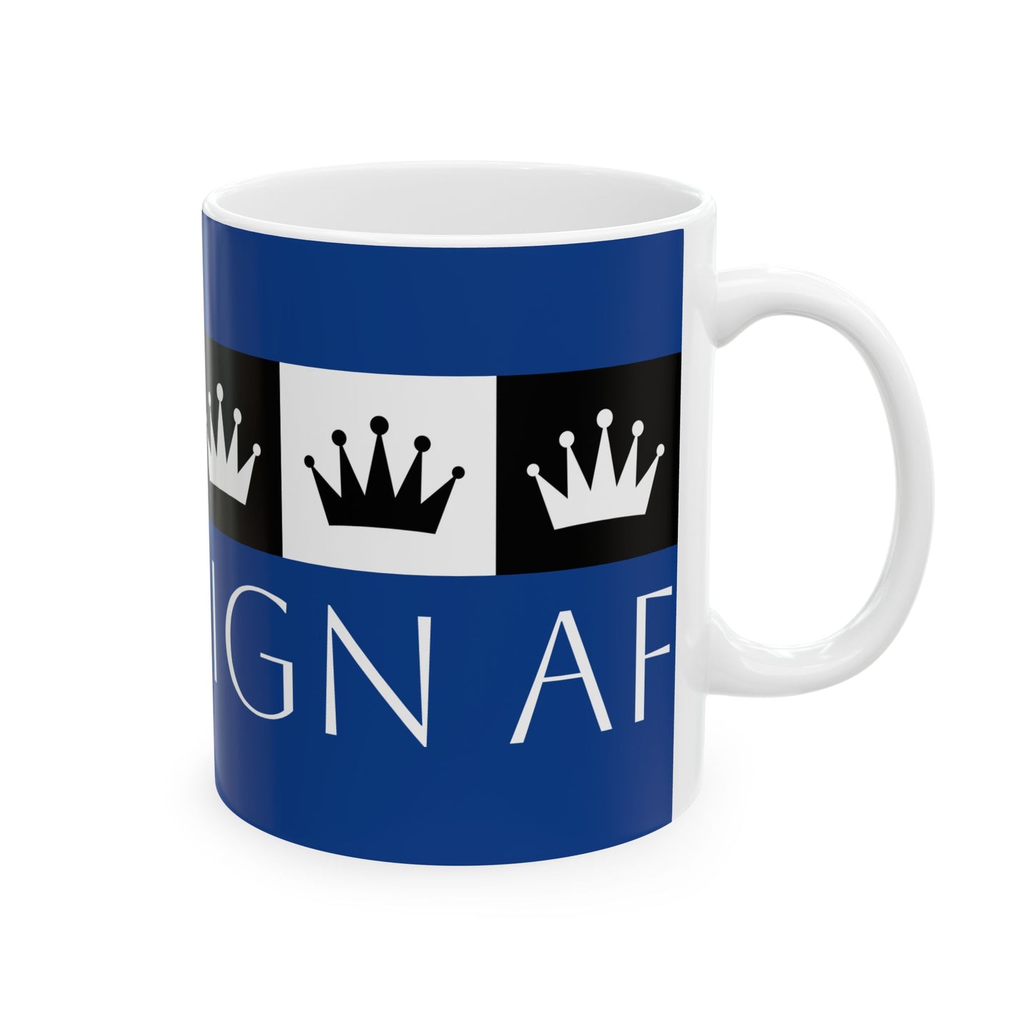 Sovereign AF - Dark Blue Ceramic Mug, (11oz, 15oz)