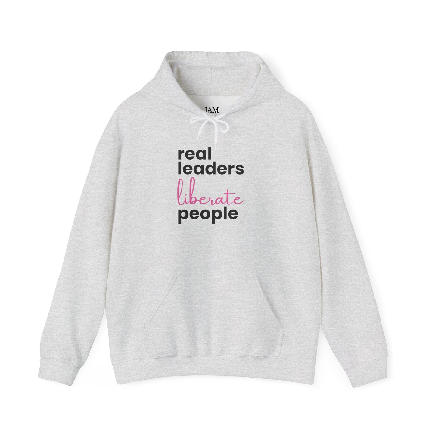 Real Leaders Liberate People - PINK TEXT - Gildon Unisex Hoodie