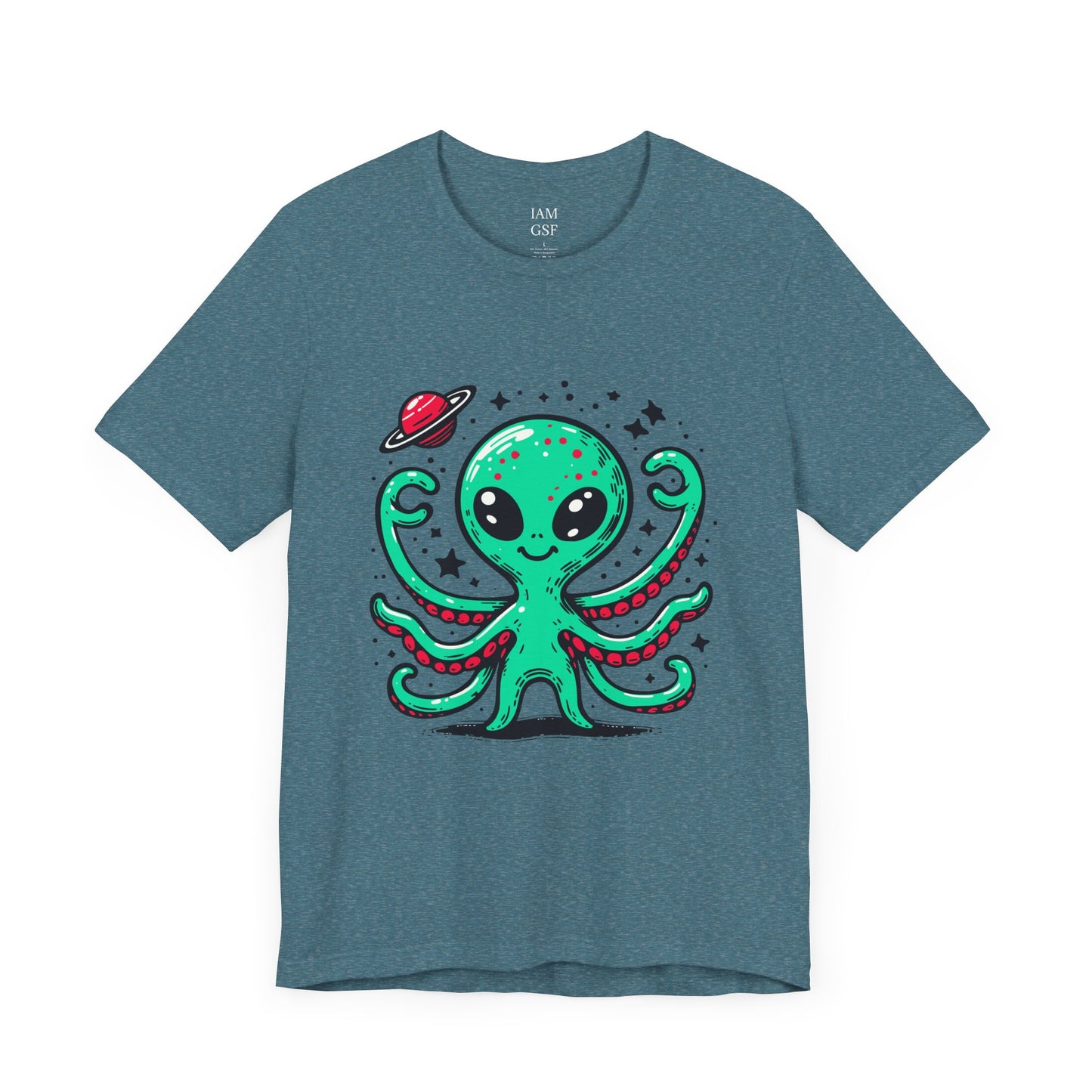 Cute Alien Companion - Multi-Colors Unisex T-Shirt