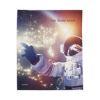 "Not From Here" Astronaut Floating in the Cosmos - Galactic Outer Space Blanket