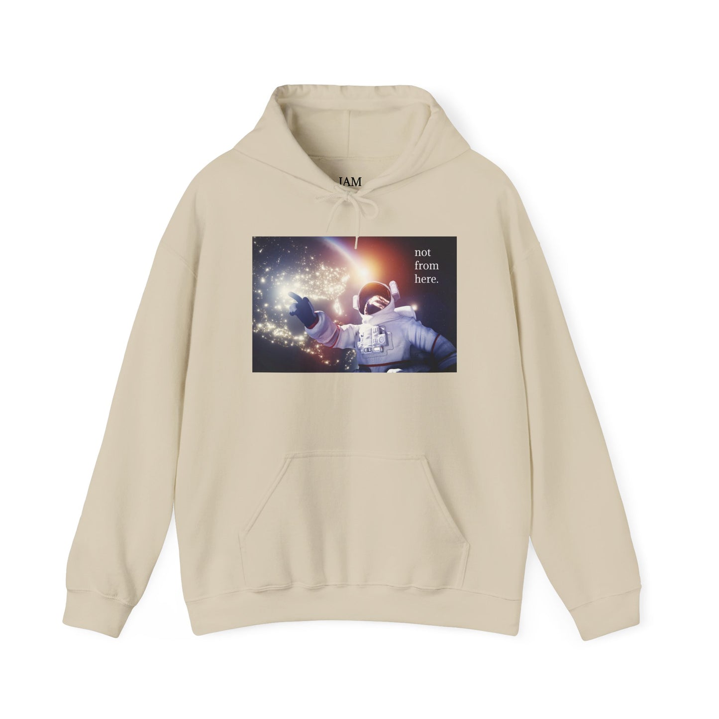 Astronaut Floating - "Not From Here" - Multi-Colors Unisex Hoodie