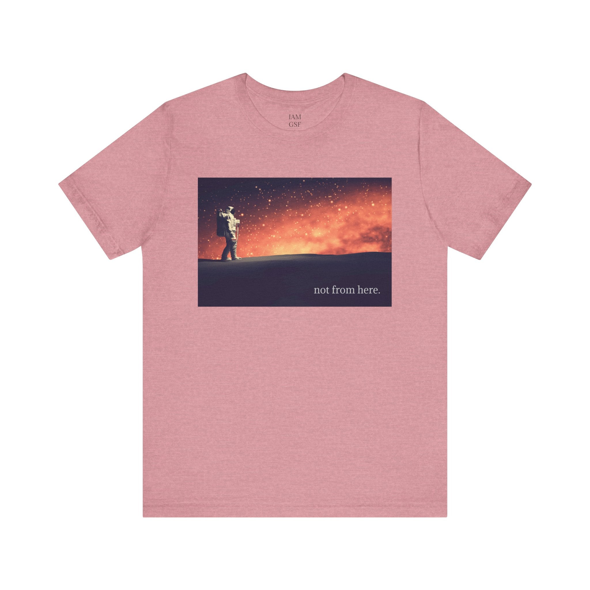 Astronaut Walking - "Not From Here" - Multi-Colors Unisex T-shirt