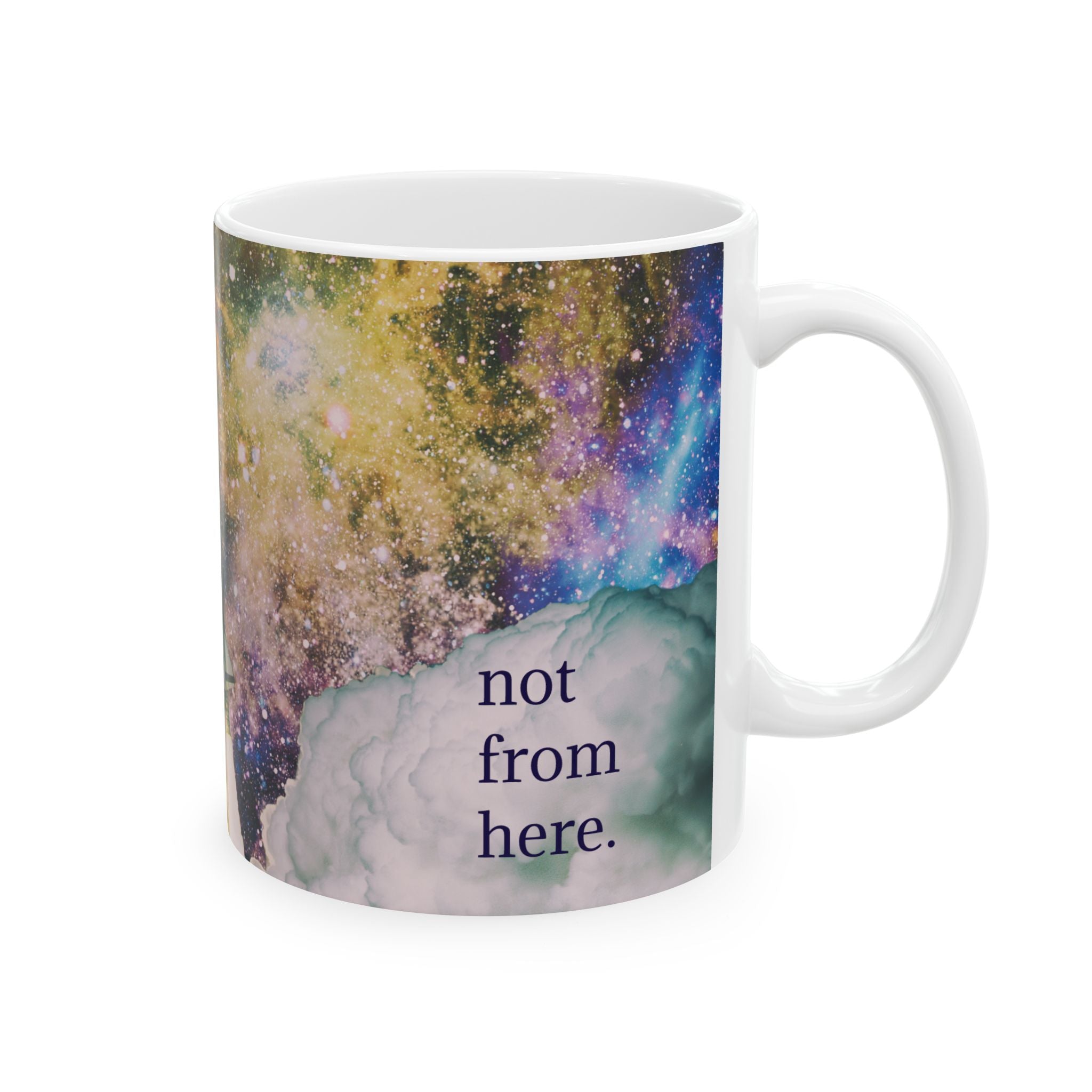 Psychedelic Rocket - "Not From Here" - Ceramic Mug, (11oz, 15oz)