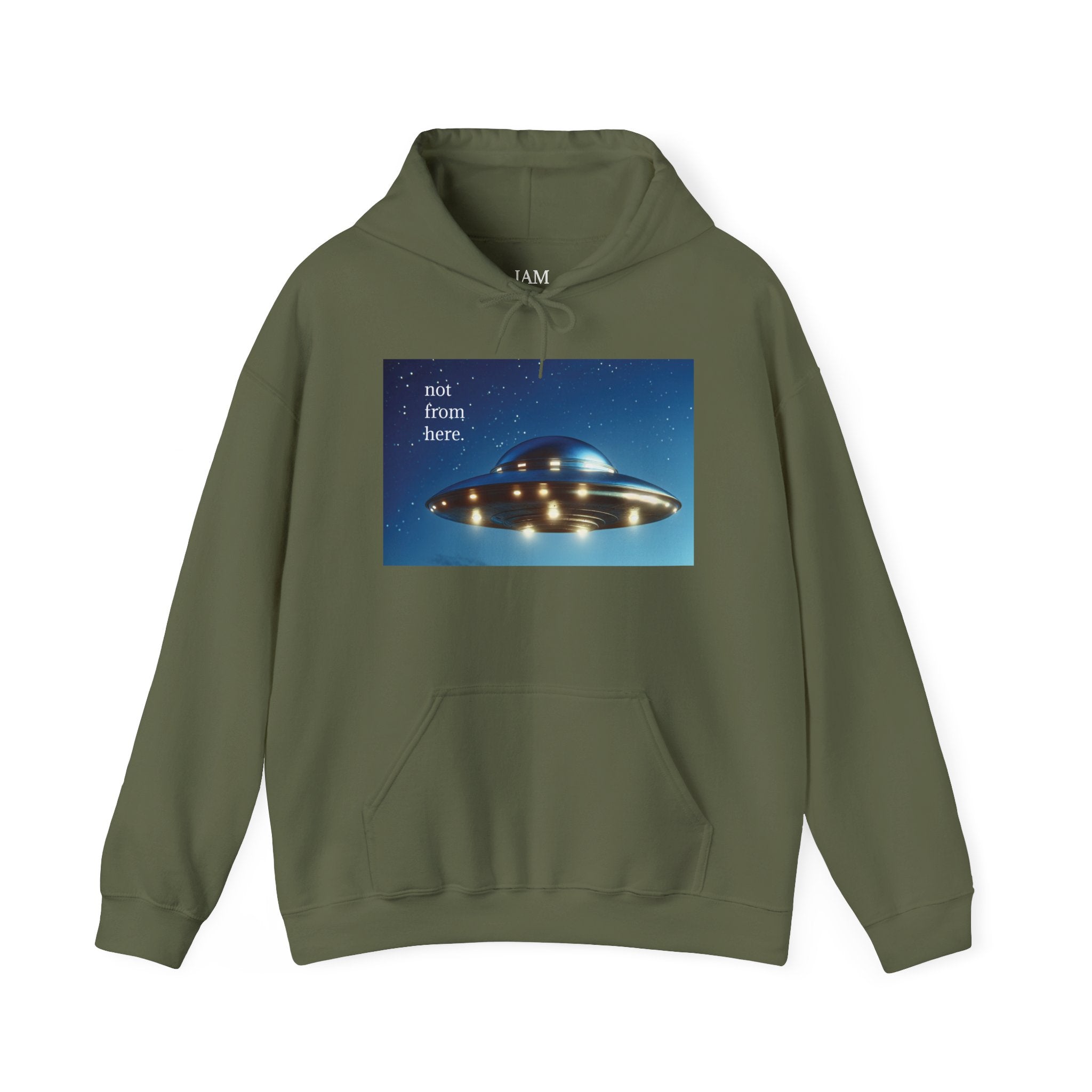 "Not From Here" UFO - Multi-Colors Unisex Hoodie