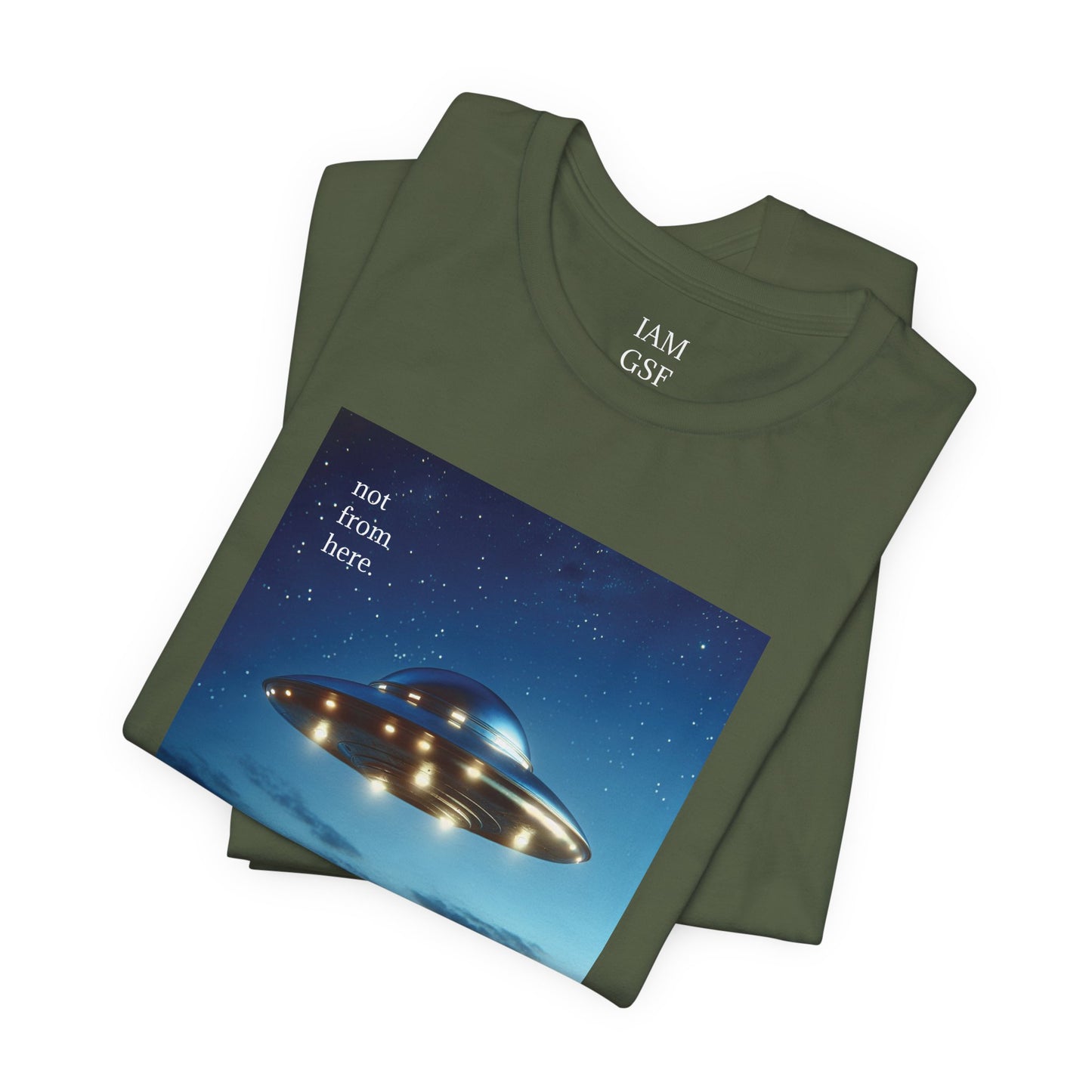 "Not From Here" UFO - Multi-Colors Unisex T-shirt