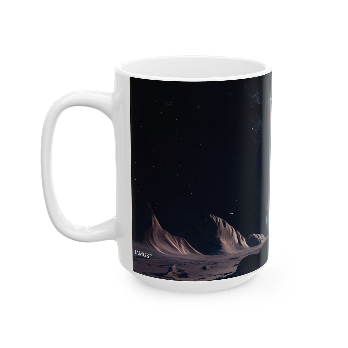 Astronaut Gazing - "Not From Here" - Ceramic Mug, (11oz, 15oz)