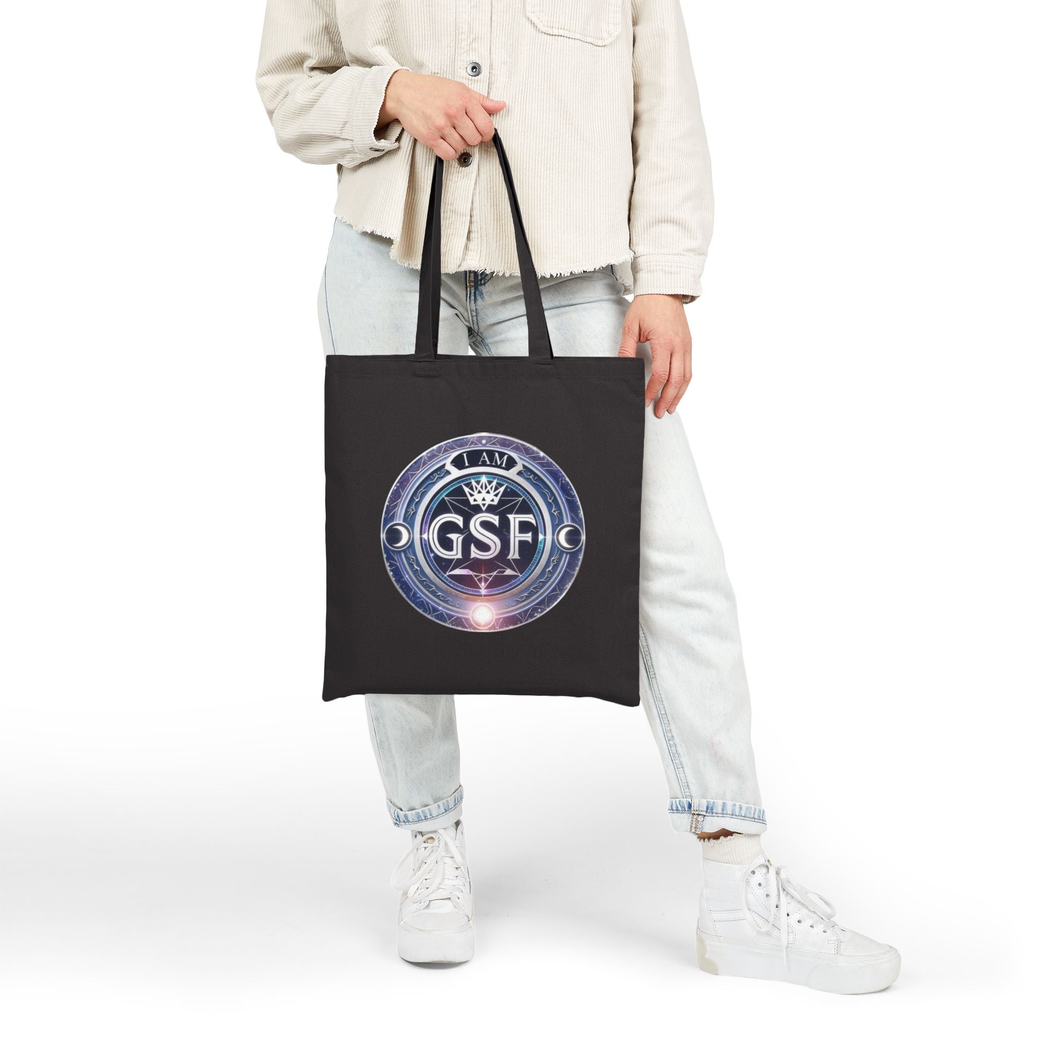 I Am God, Sovereign, Free Emblem - Galactic Tote Bag