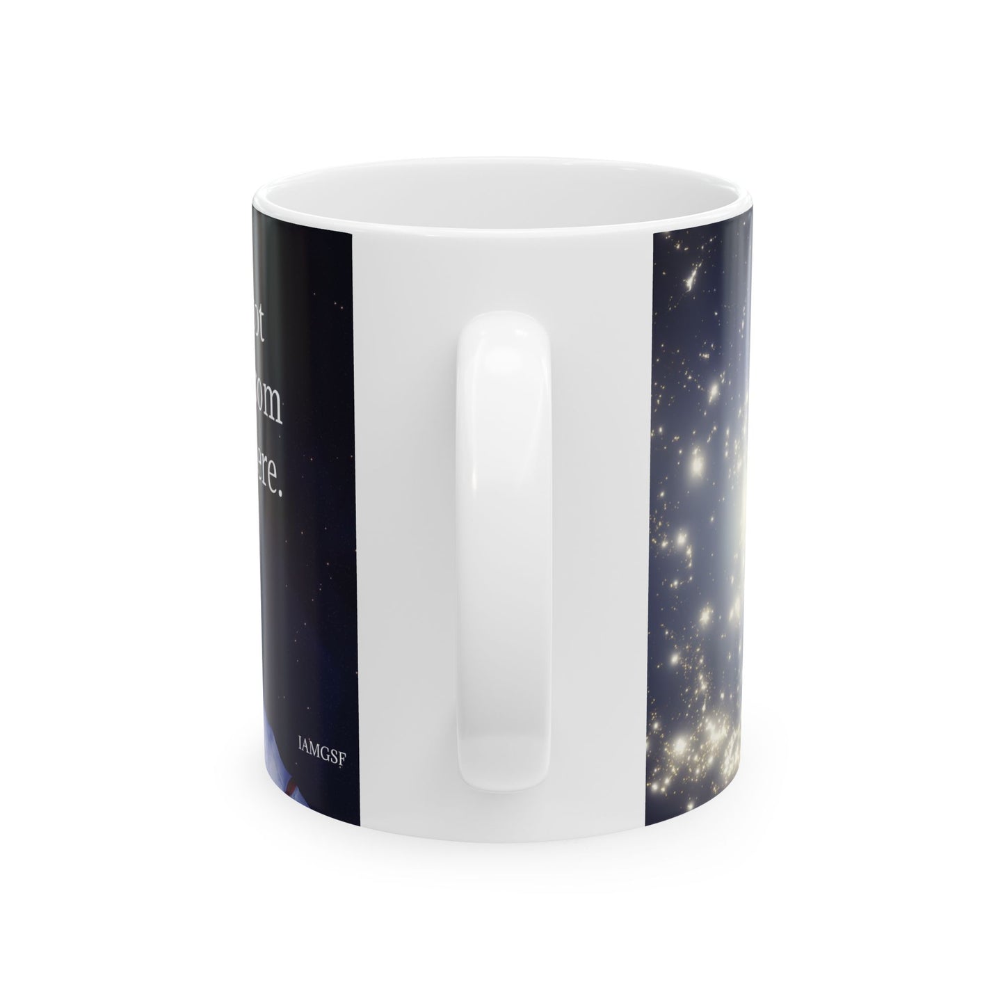 Astronaut Floating - "Not From Here" - Ceramic Mug, (11oz, 15oz)