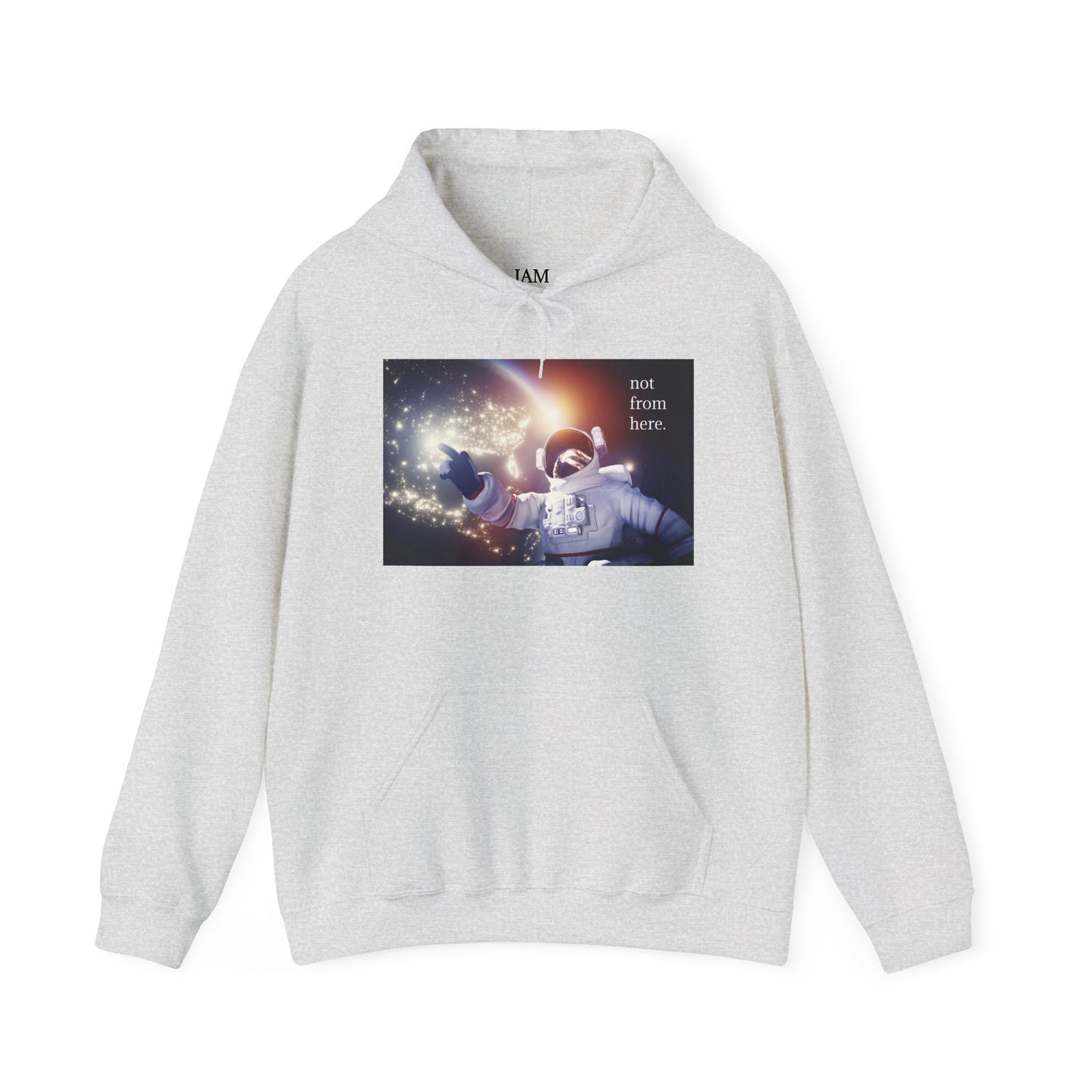 Astronaut Floating - "Not From Here" - Multi-Colors Unisex Hoodie