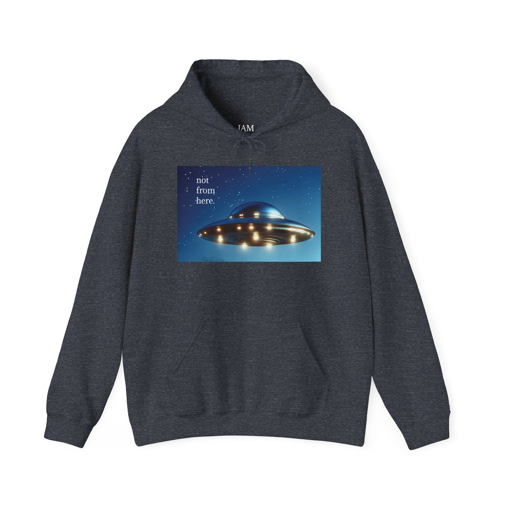 "Not From Here" UFO - Multi-Colors Unisex Hoodie