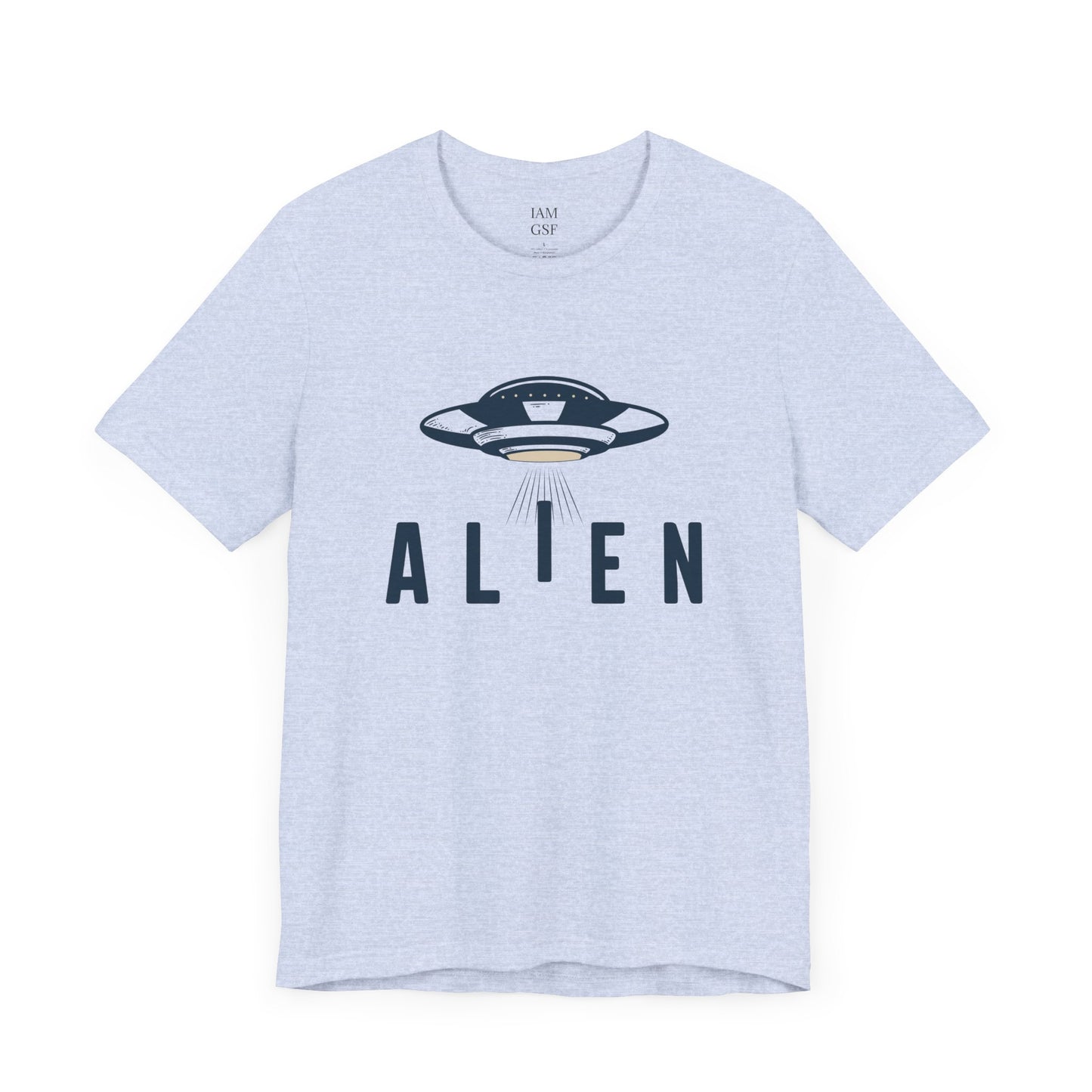 Alien with UFO - Multi-Colors Unisex T-Shirt